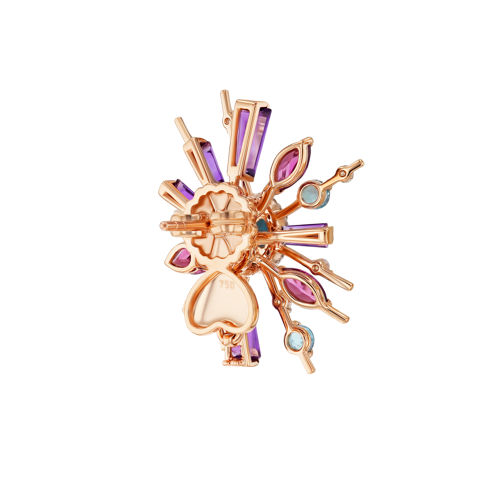 Fireworks Flitter Semi Precious Stud Earrings in 18K Rose Gold