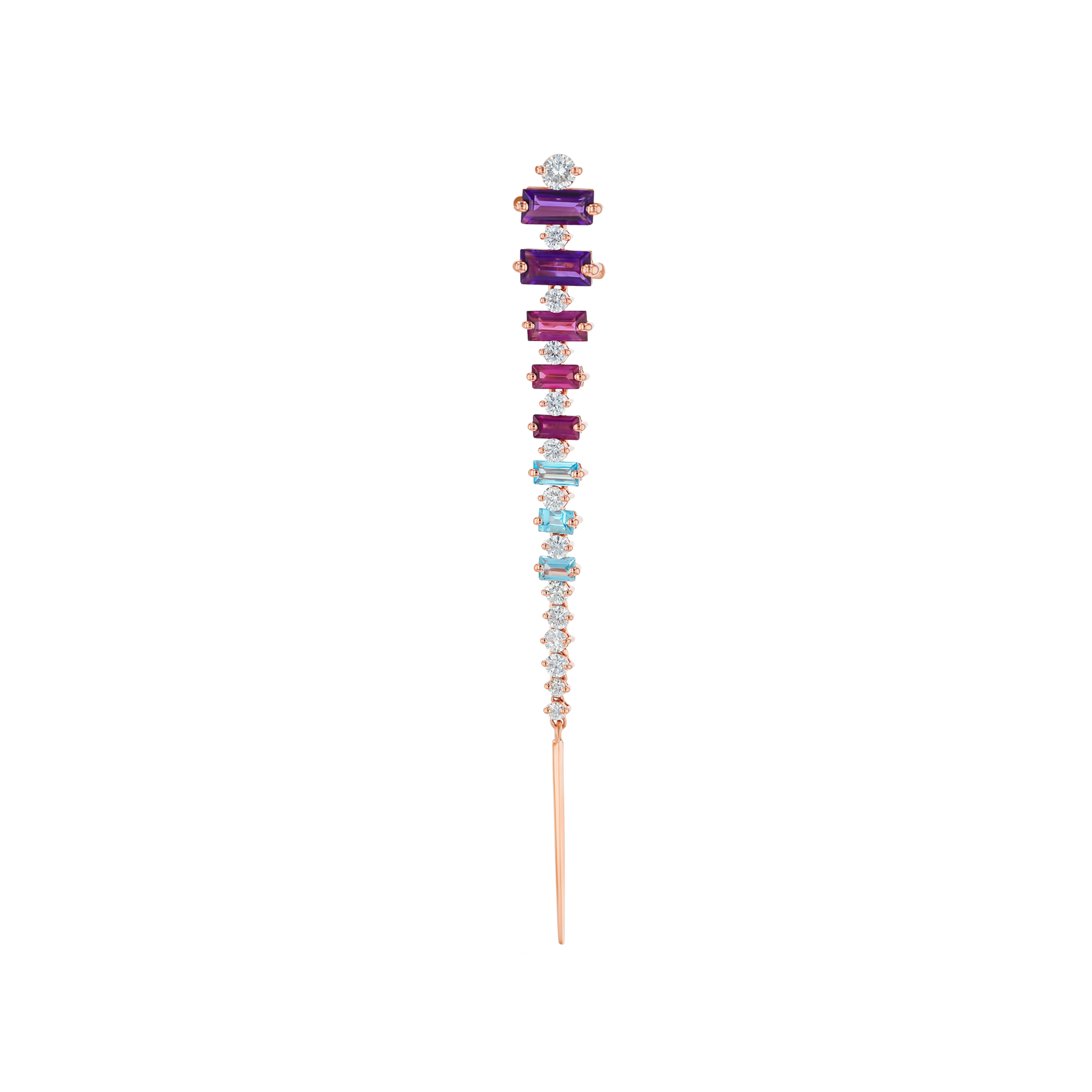 Fireworks Firefly Semi Precious Dangling Earrings in 18K Rose Gold