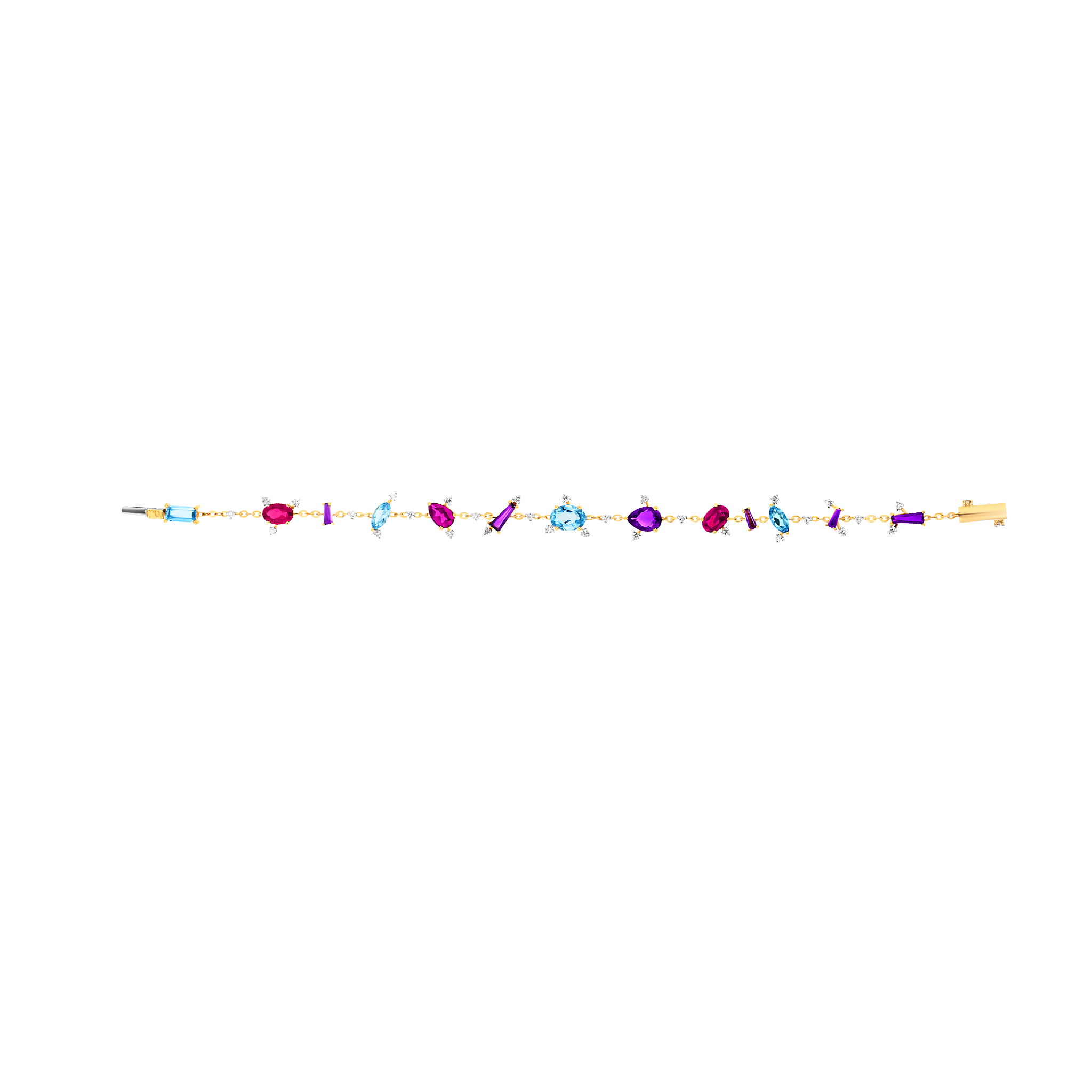 Fireworks Aerial Semi Precious  Bracelet in 18K Rose Gold