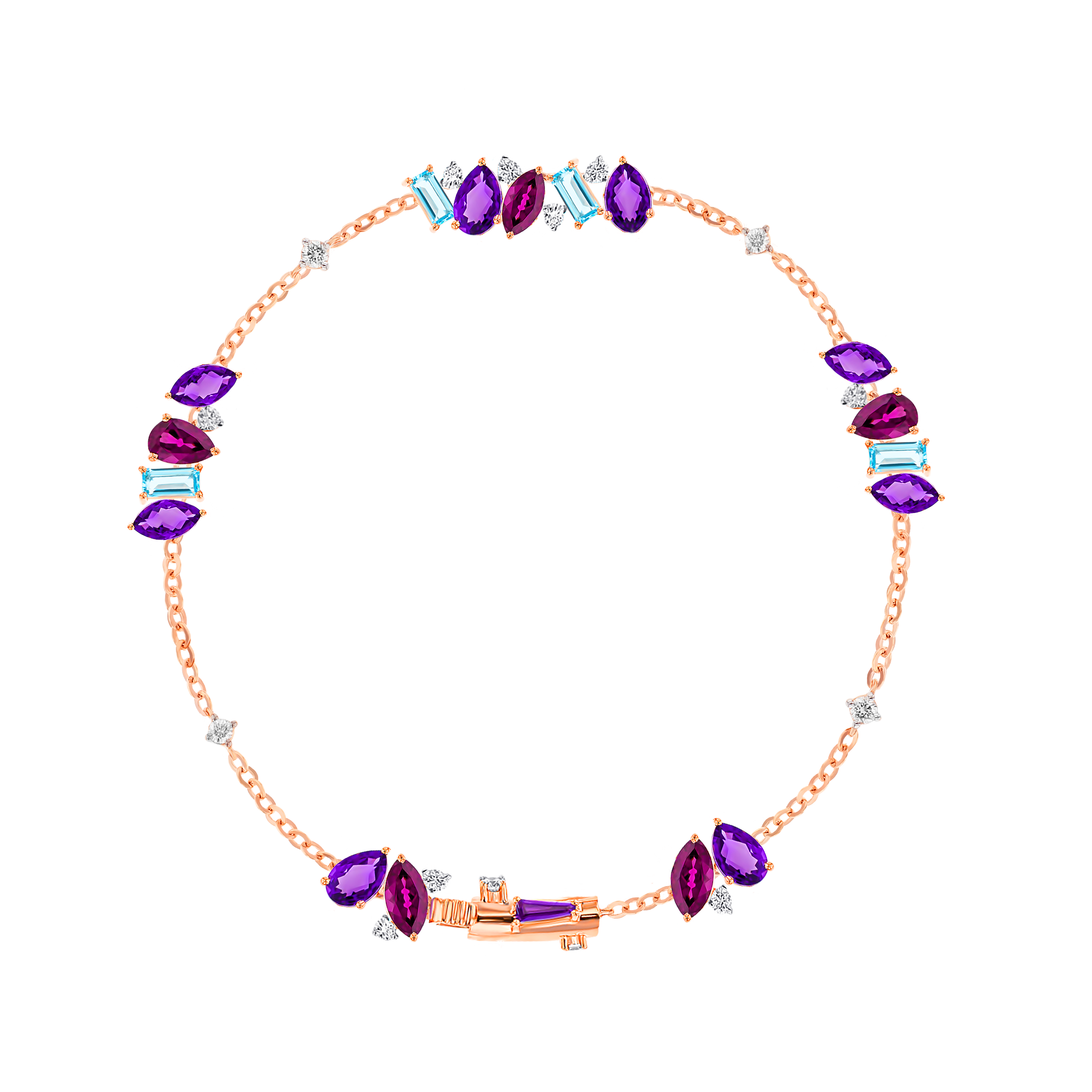 Fireworks Flare Semi Precious Bracelet in 18K Rose Gold