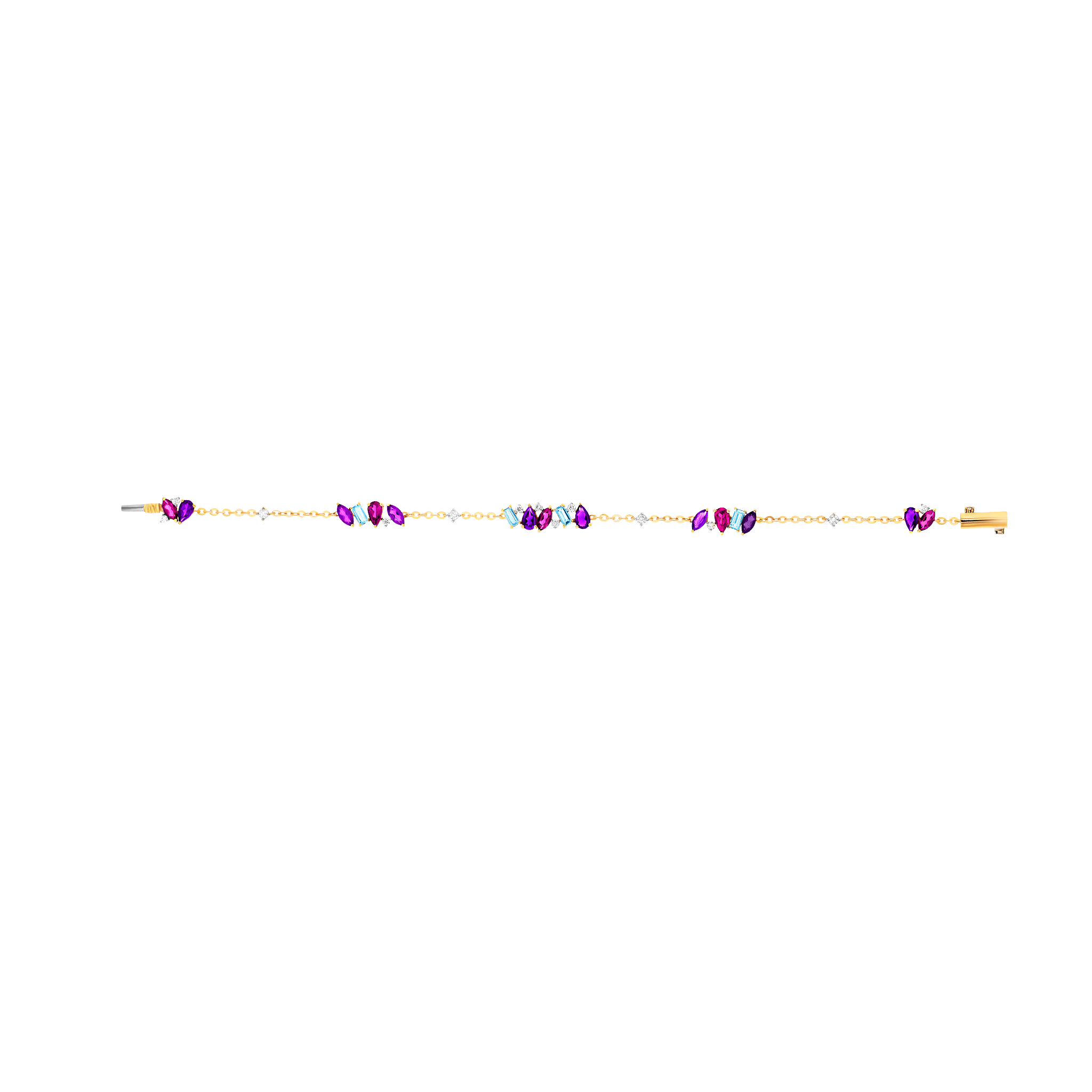 Fireworks Flare Semi Precious Bracelet in 18K Rose Gold