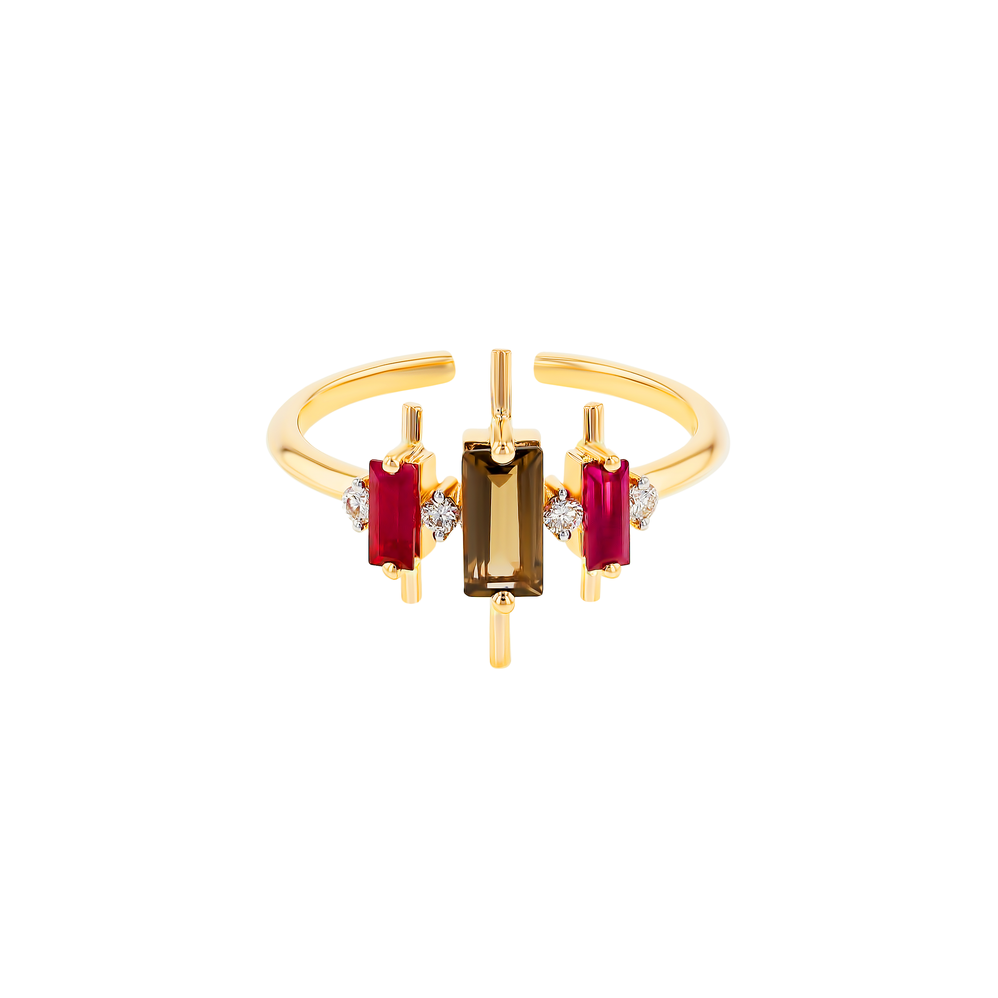 Fireworks Flitter Precious Midi Ring in 18K Rose Gold
