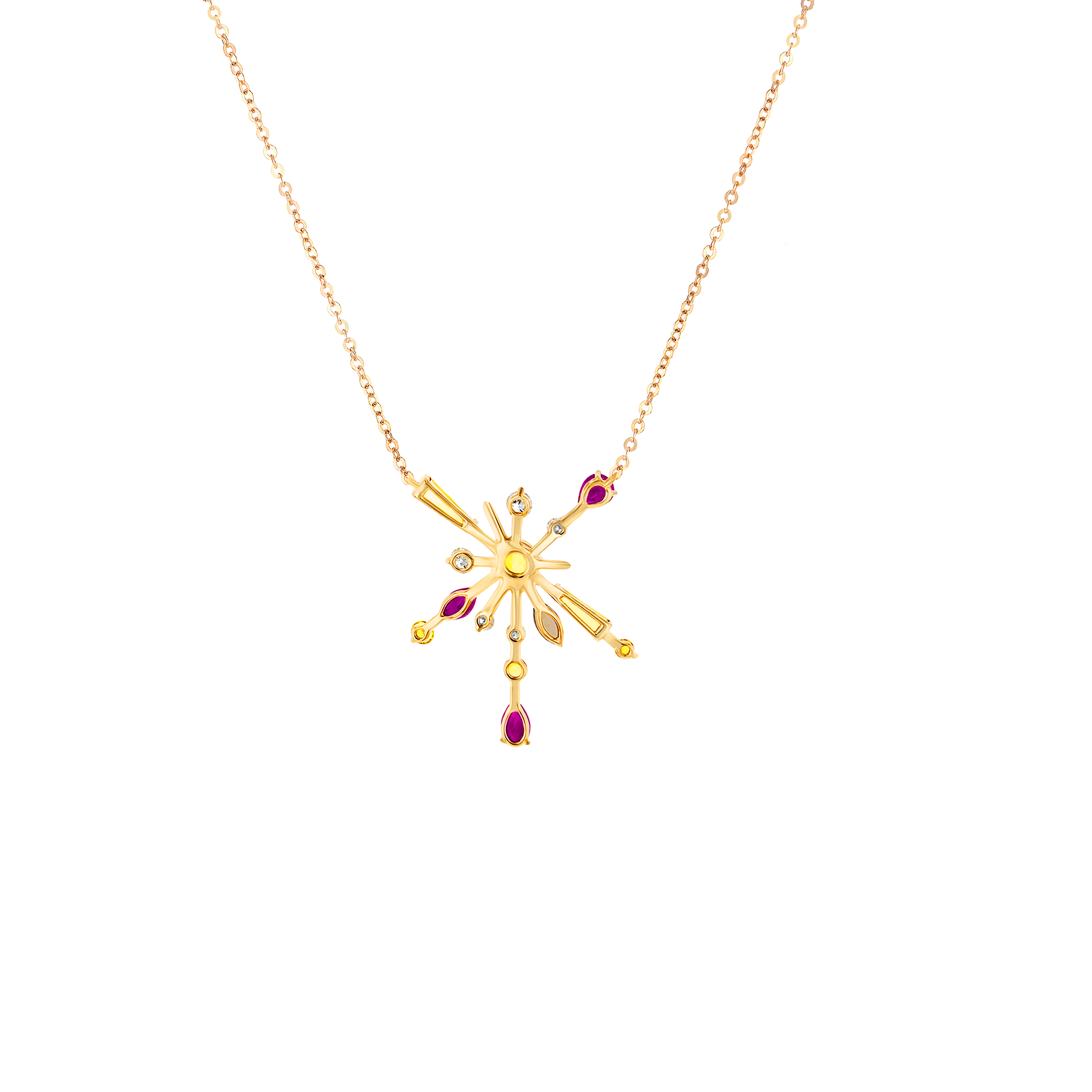 Fireworks Fountain Precious Necklace in 18K Rose Gold