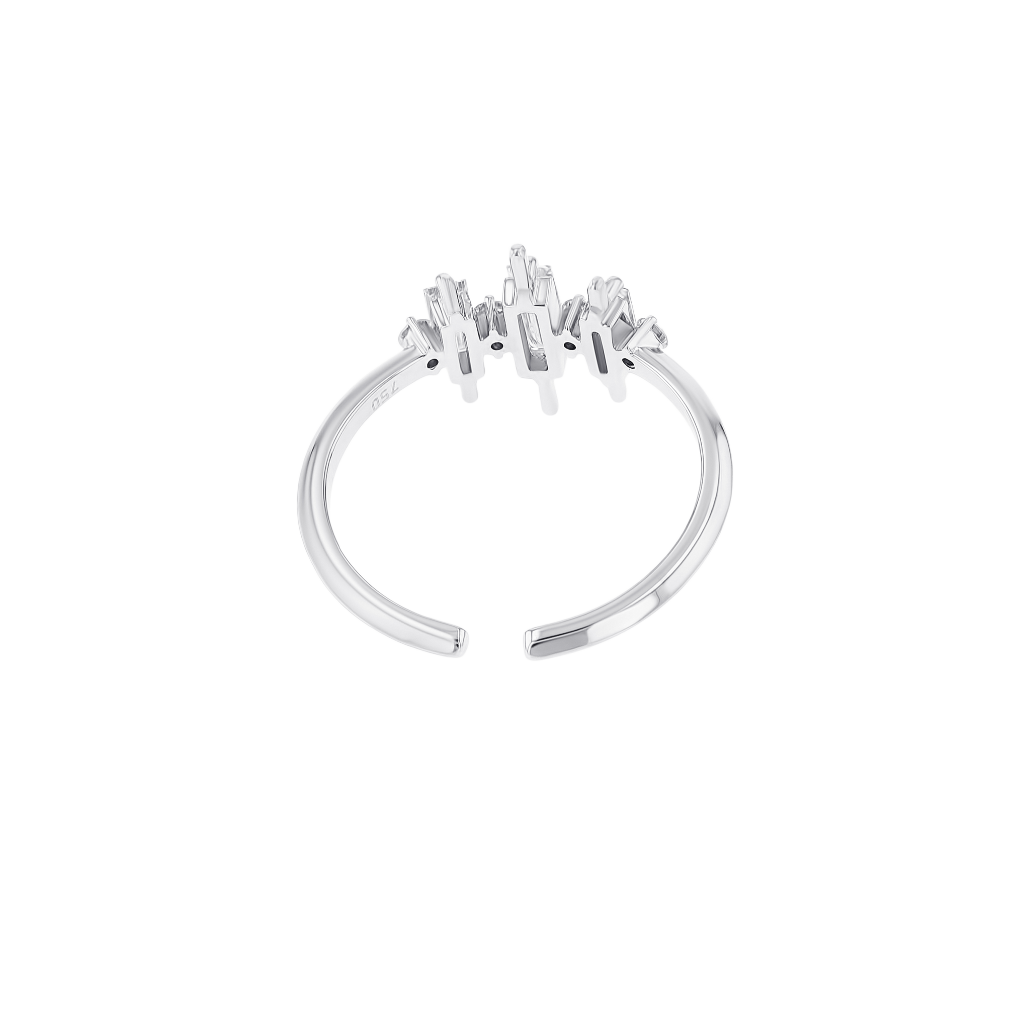 Fireworks Sparkler Diamond Midi Ring in 18K White Gold