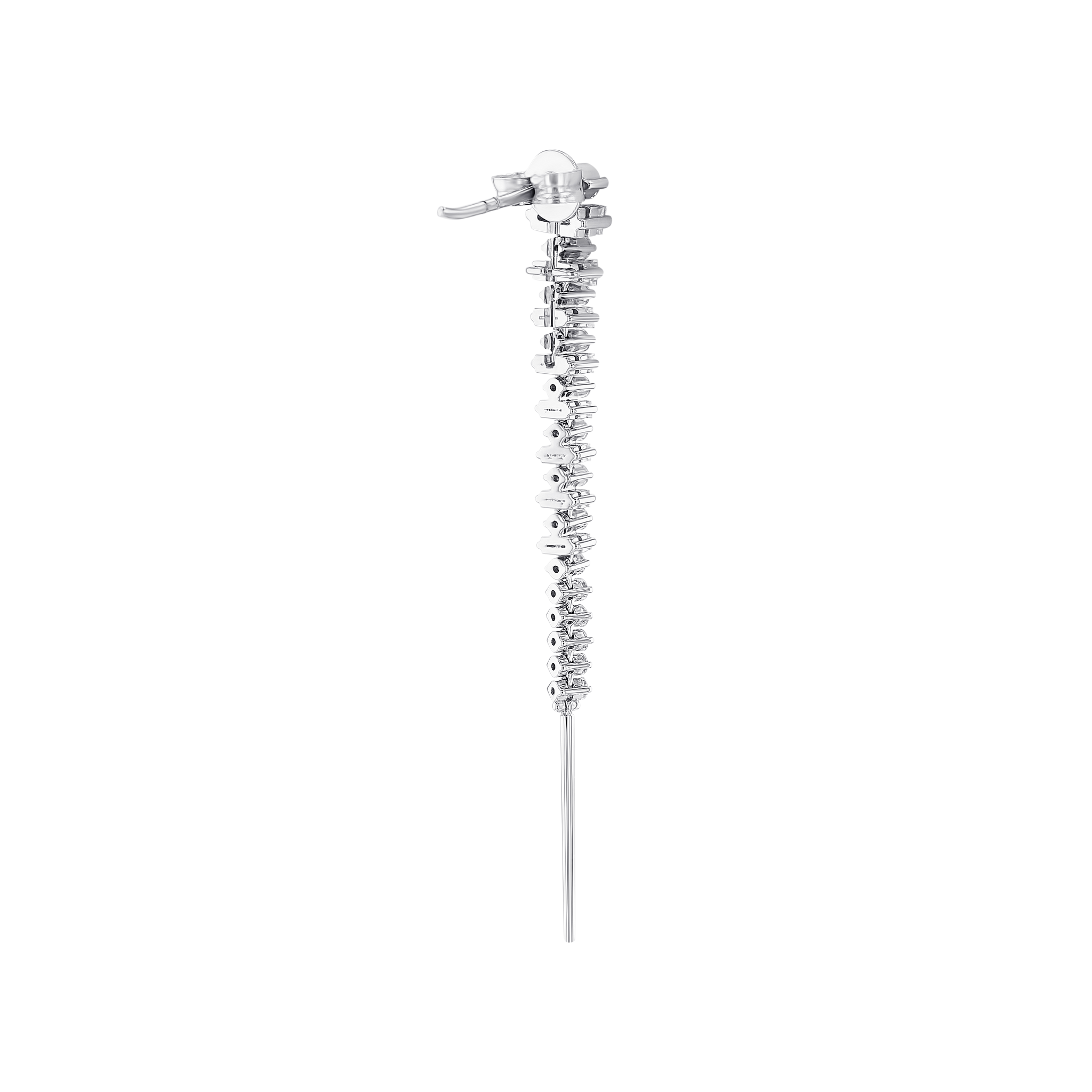 Fireworks Star Diamond Dangling Earrings in 18K White Gold