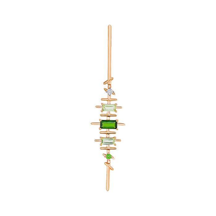 Fireworks Fiesta Diamond and Precious Gem Earrings in 18k Rose Gold