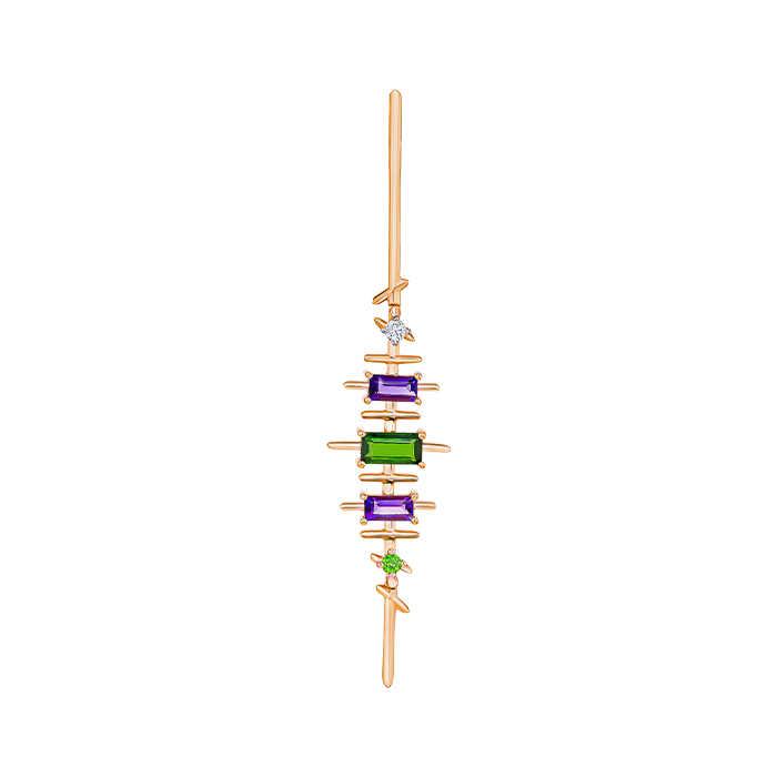 Fireworks Fiesta Diamond and Precious Gem Earrings in 18k Rose Gold