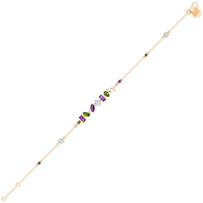 Fireworks Fiesta Diamond and Precious Gem Bracelet in 18k Rose Gold