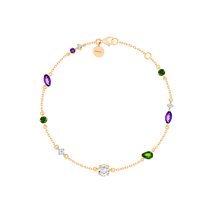 Fireworks Fiesta Diamond and Precious Gem Bracelet in 18k Rose Gold