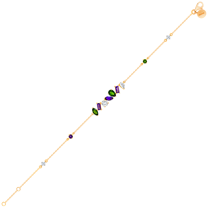 Fireworks Fiesta Diamond and Precious Gem Bracelet in 18k Rose Gold
