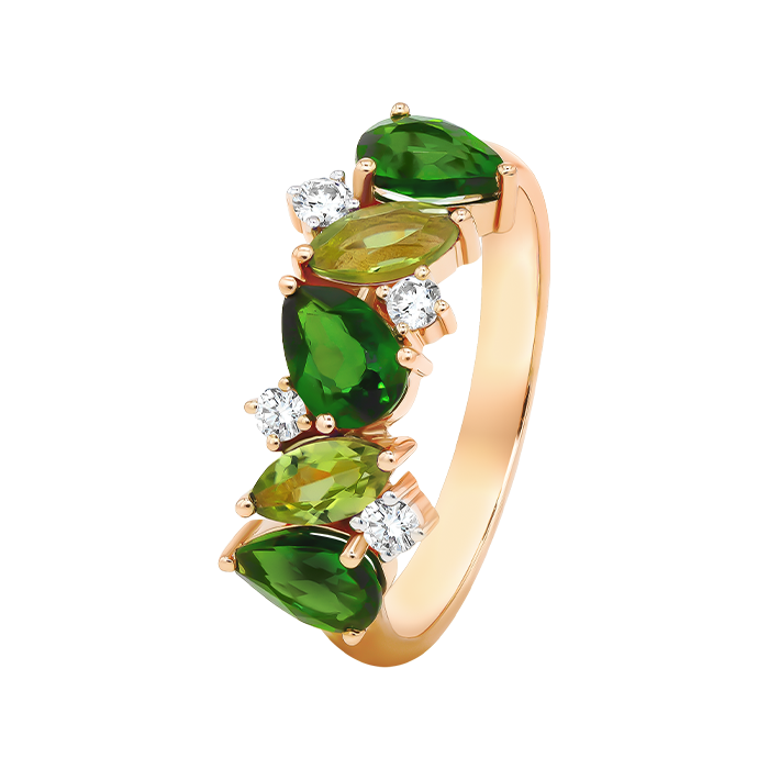 Fireworks Fiesta Diamond and Precious Gem Ring in 18k Rose Gold
