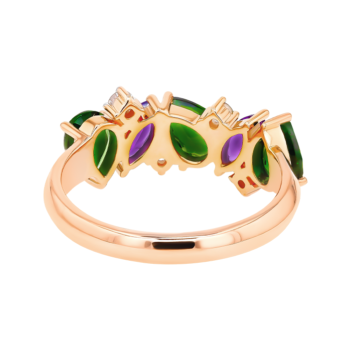 Fireworks Fiesta Diamond and Precious Gem Ring in 18k Rose Gold