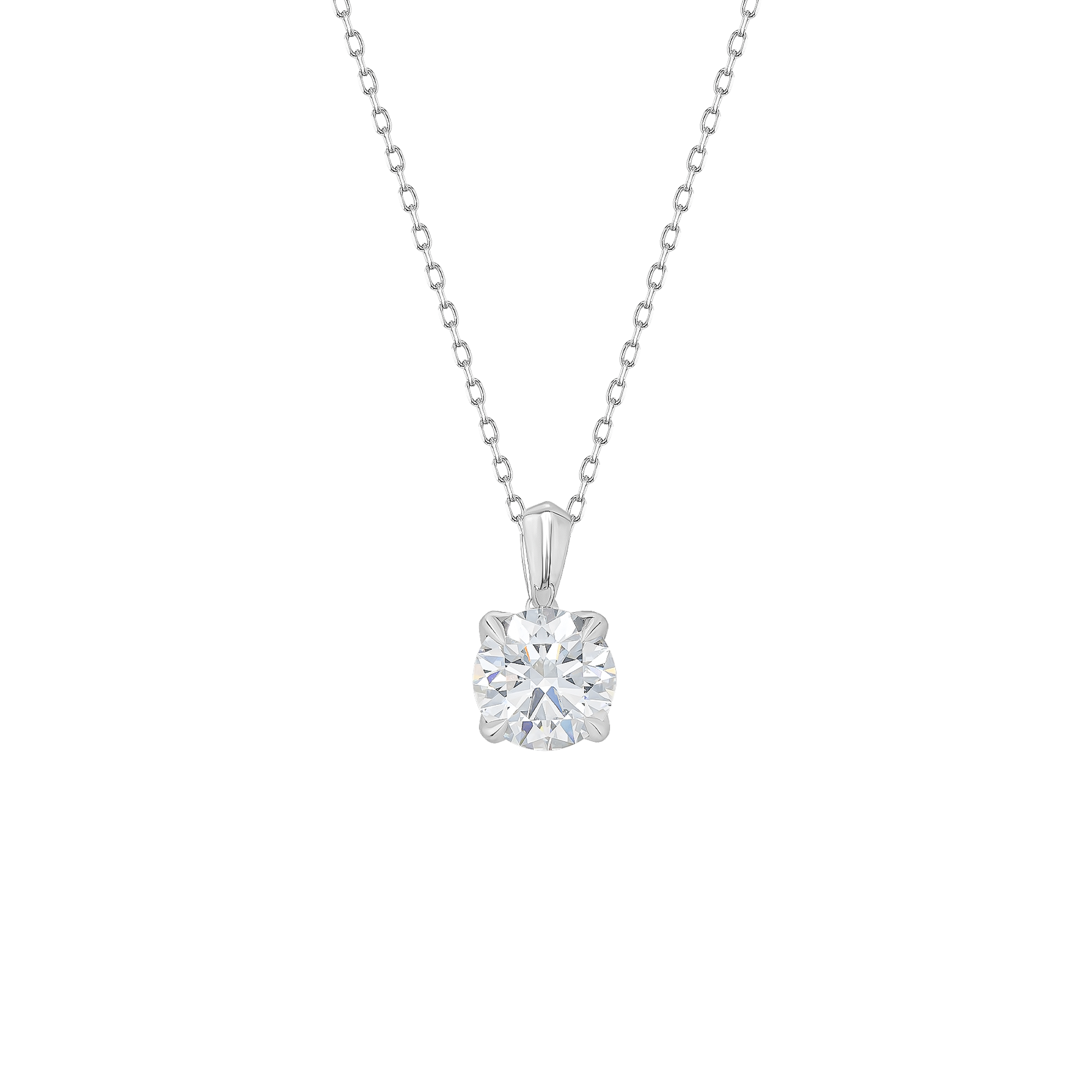 Gaia Brilliant 2 Carat Lab-Grown Diamond Pendant Chain in 18K White Gold 
