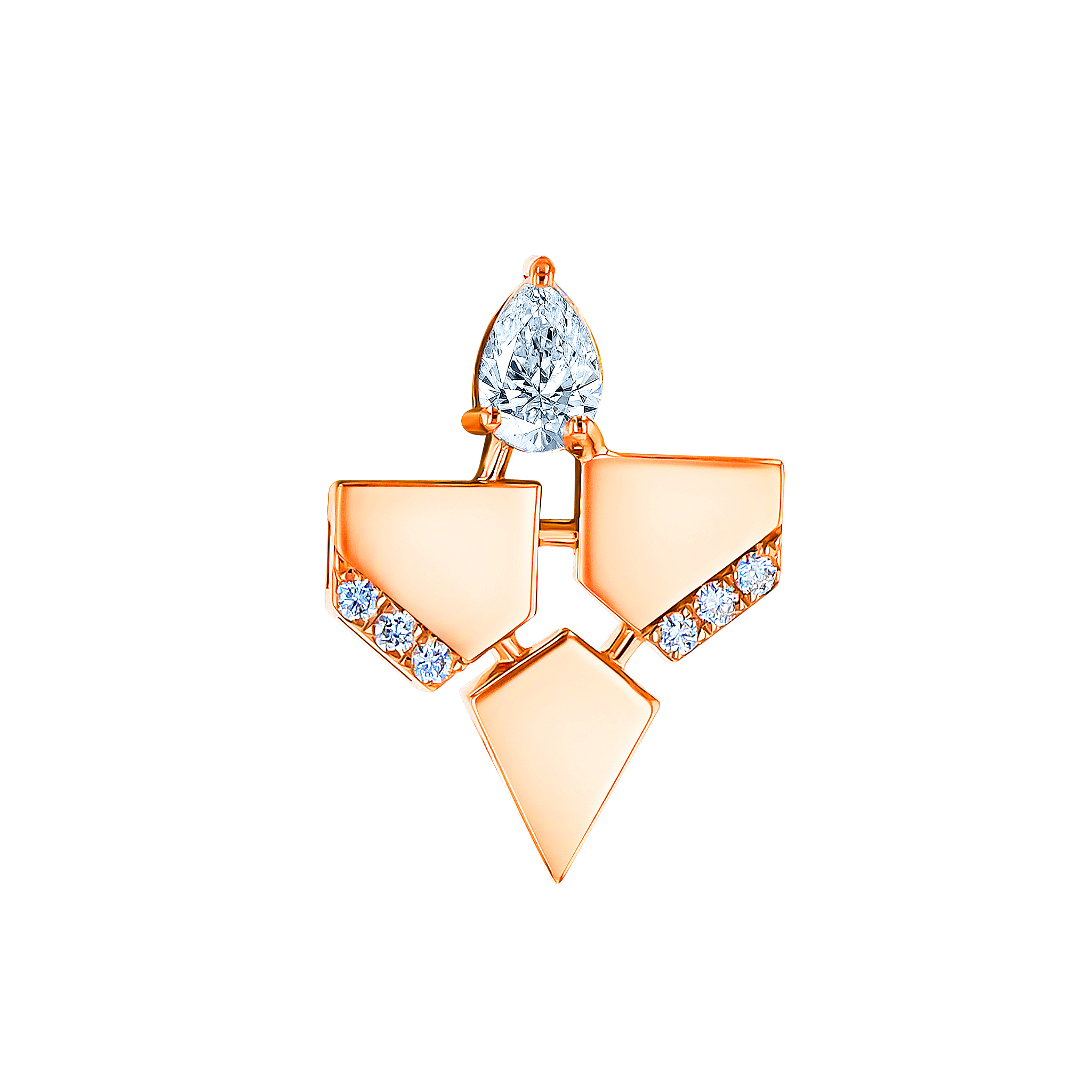 Glacial  Earring  in 18K Rose  Gold Studded  with Diamonds