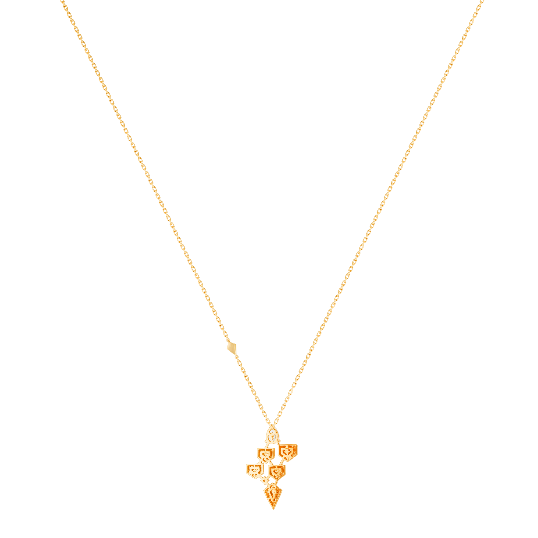 Glacial  Necklace in 18K Rose  Gold Studded  with   Diamonds