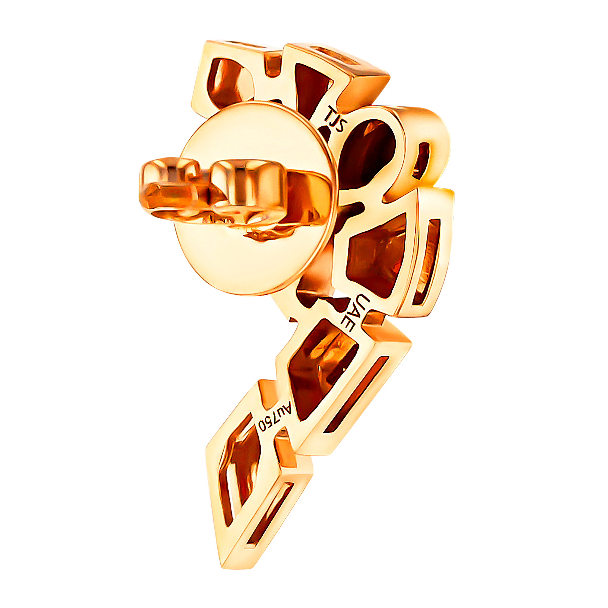 Glacial Earring  in 18K Rose  Gold Studded Diamonds