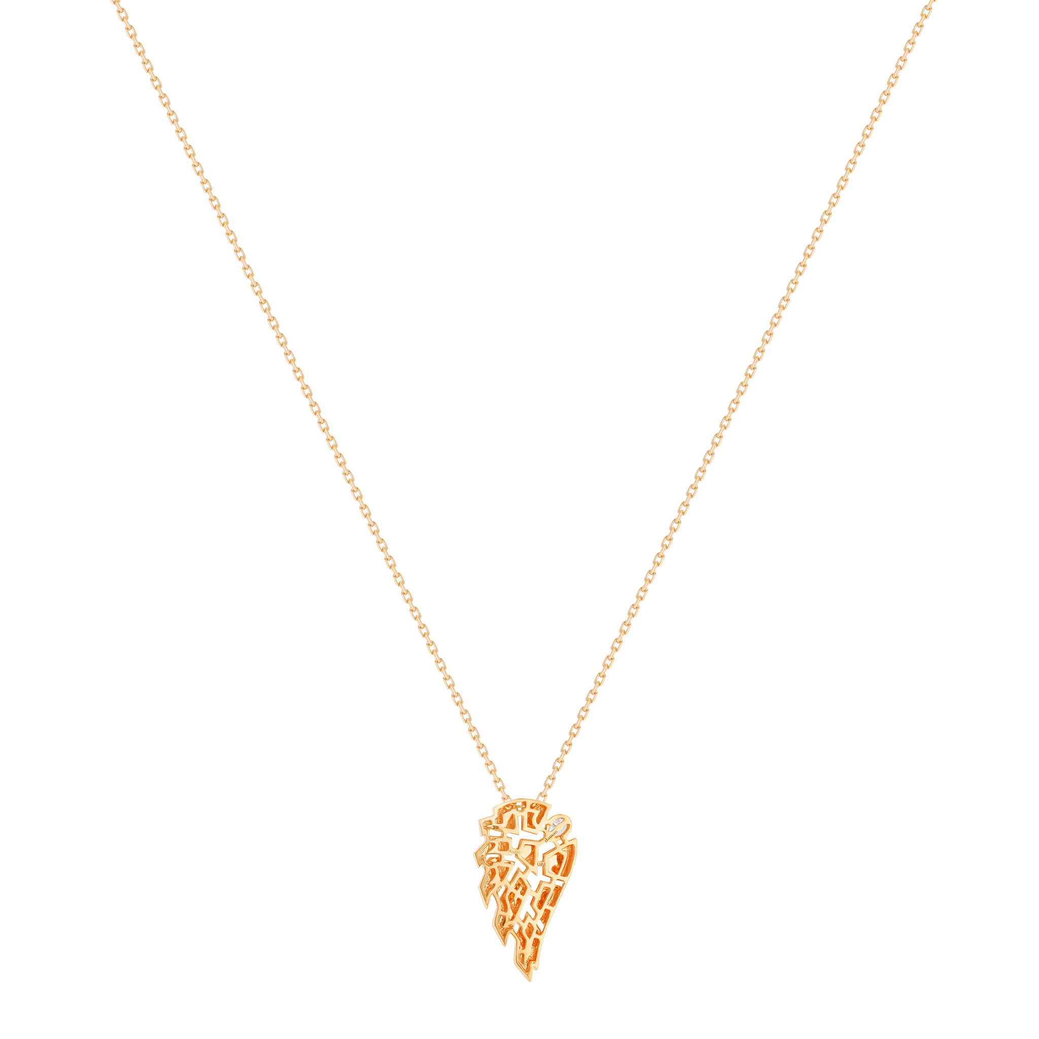 Glacial Pendant chain   in 18K Rose  Gold Studded Diamonds