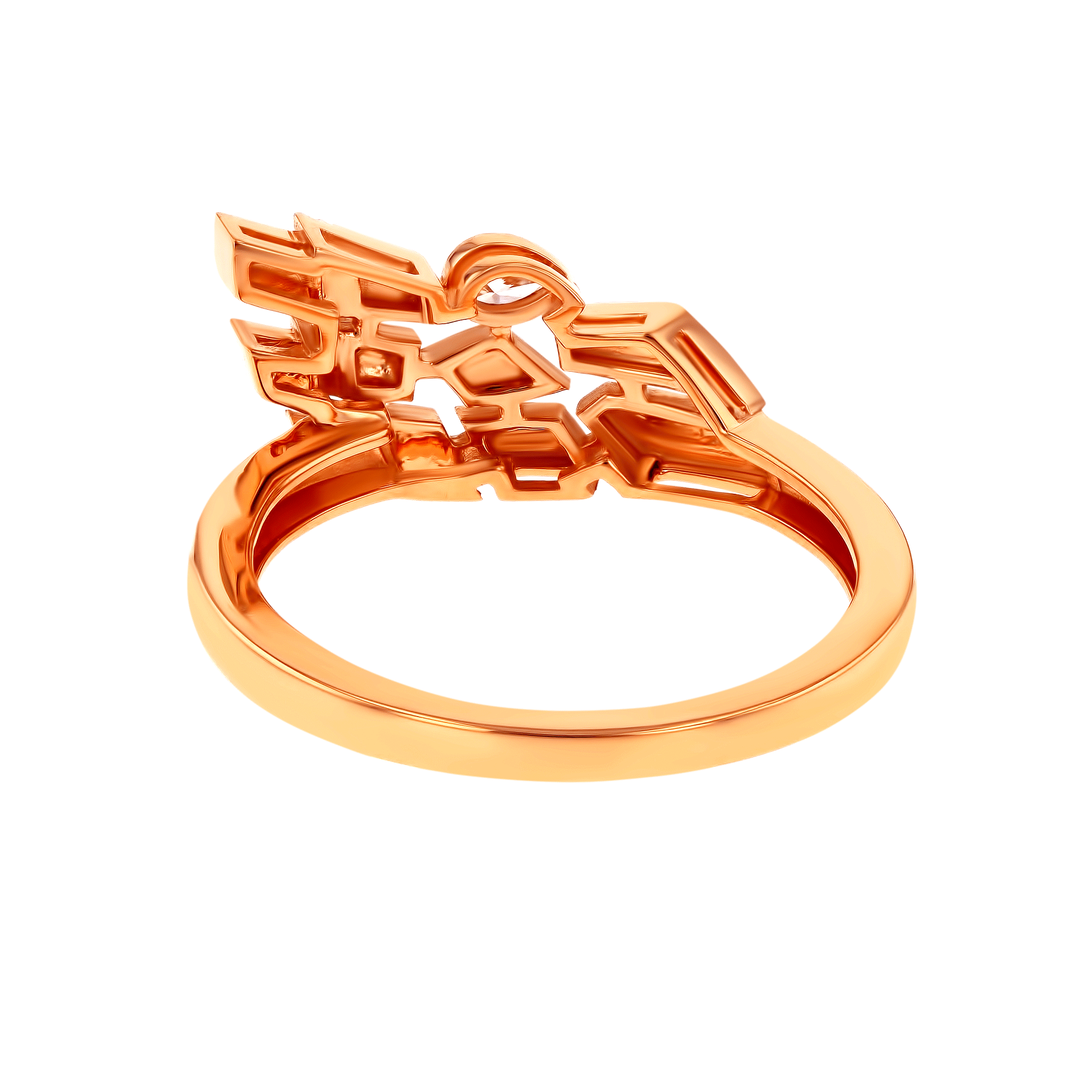 Glacial Ring  in 18K Rose  Gold Studded Diamonds