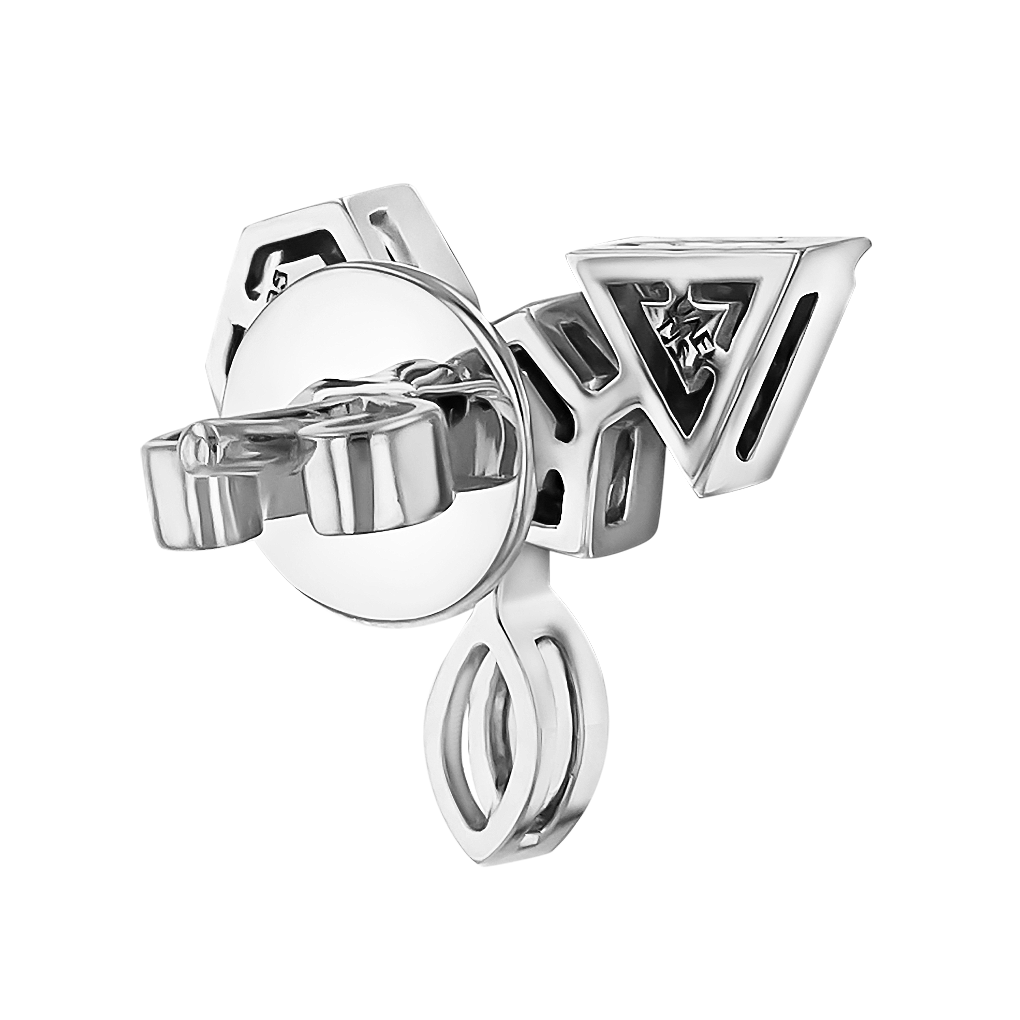 Glacial Earring  in 18K White  Gold Studded with Diamonds