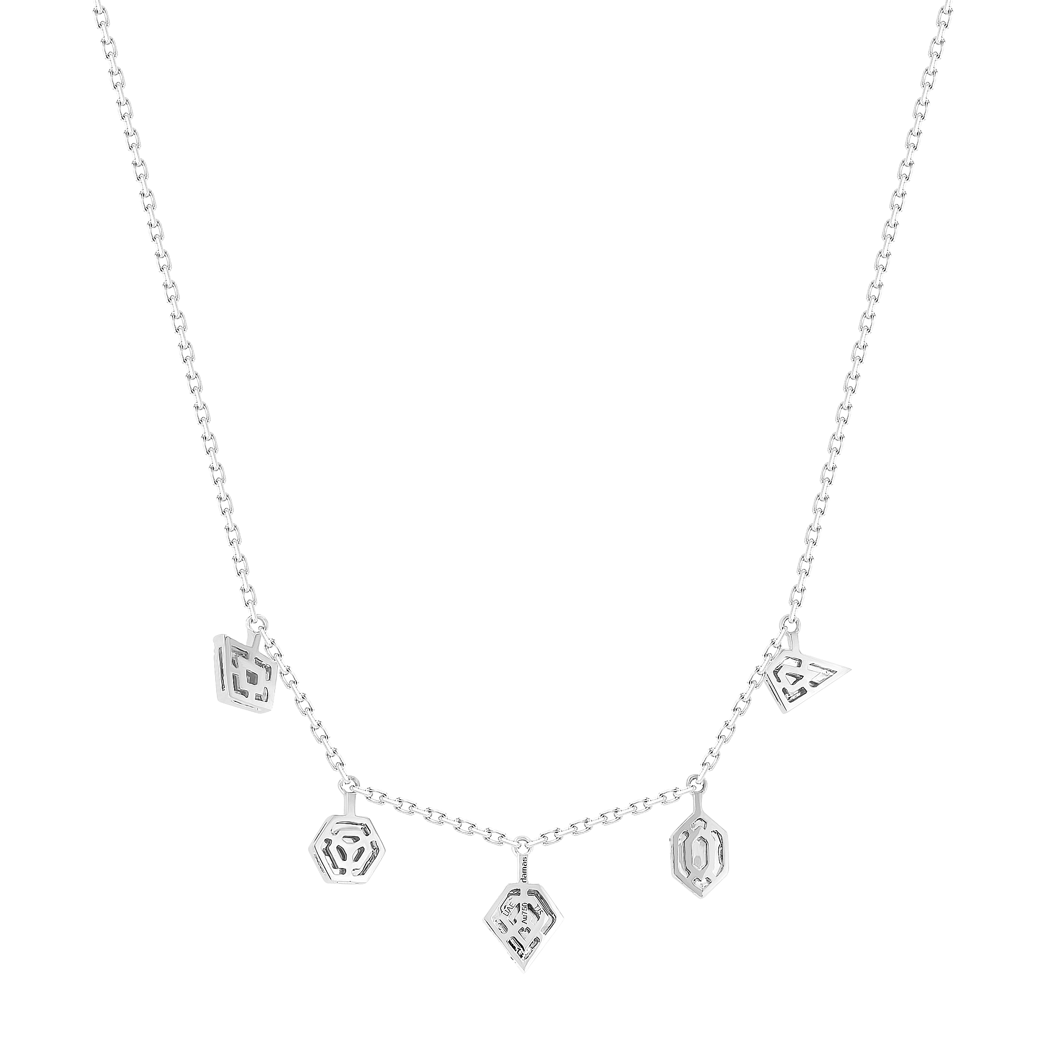 Glacial Necklace  in 18K White  Gold Studded with Diamonds