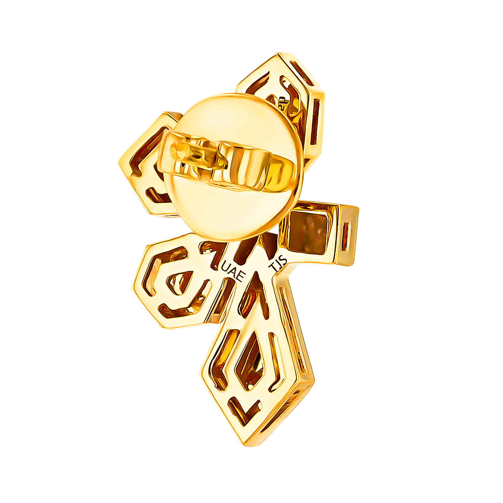 Glacial Earring  in 18K Yellow  Gold Studded with Diamonds