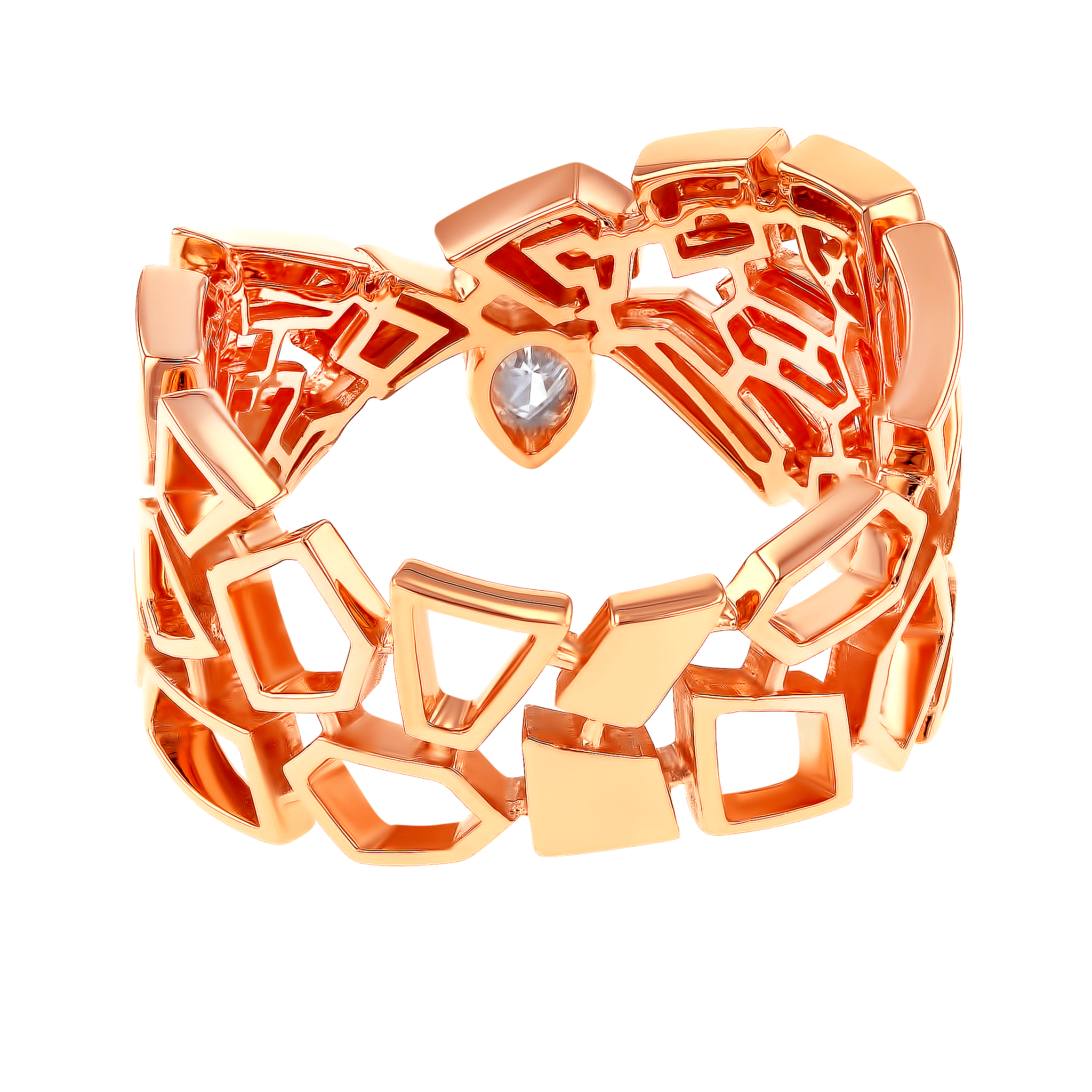 Glacial Ring  in 18K Rose  Gold Studded with Diamonds