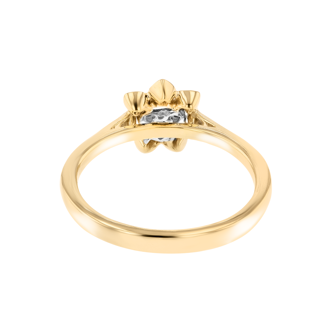 Heart To Heart Star Flower Ring Yellow Gold 