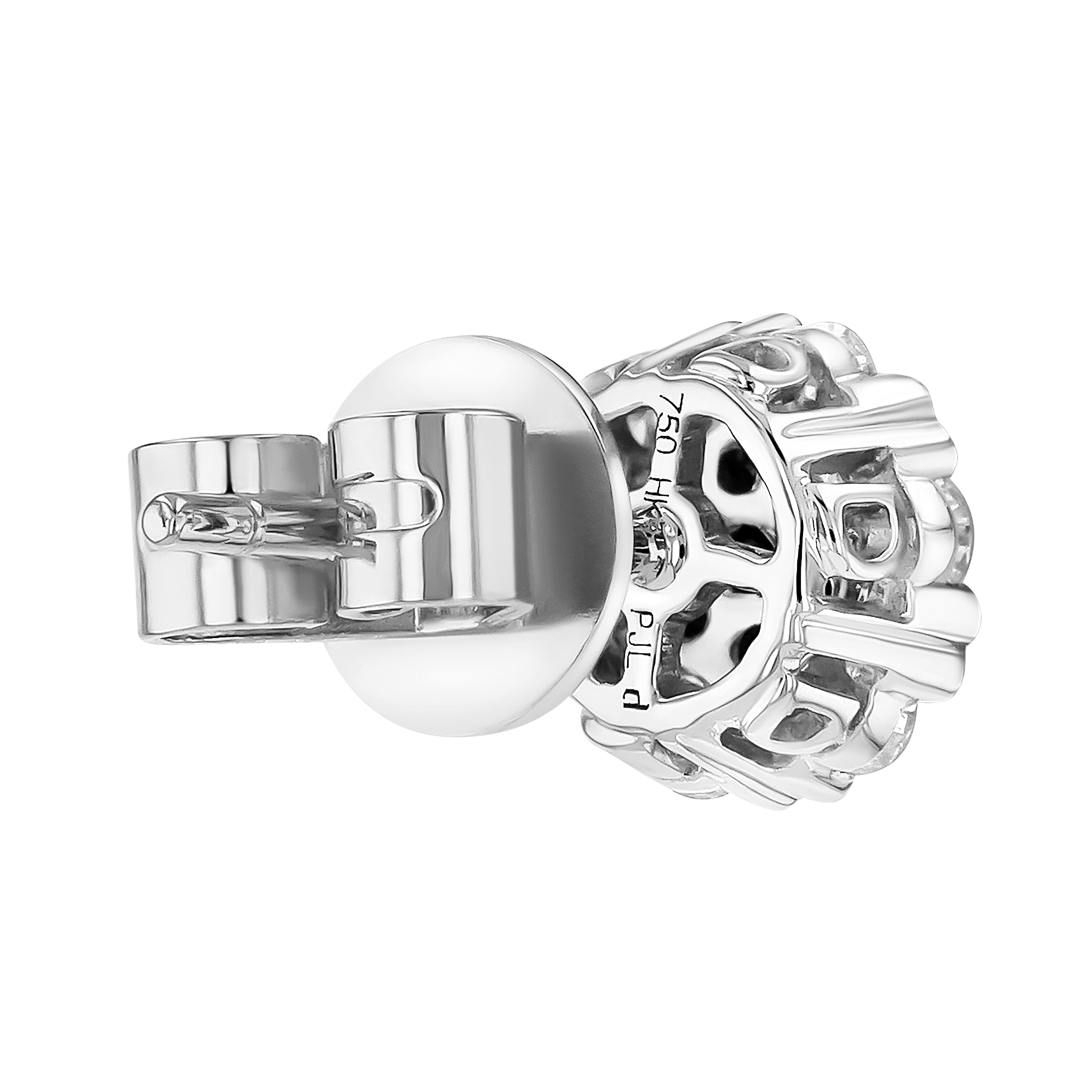 H2H  Earring  in 18K White  Gold Studded  with   Diamonds