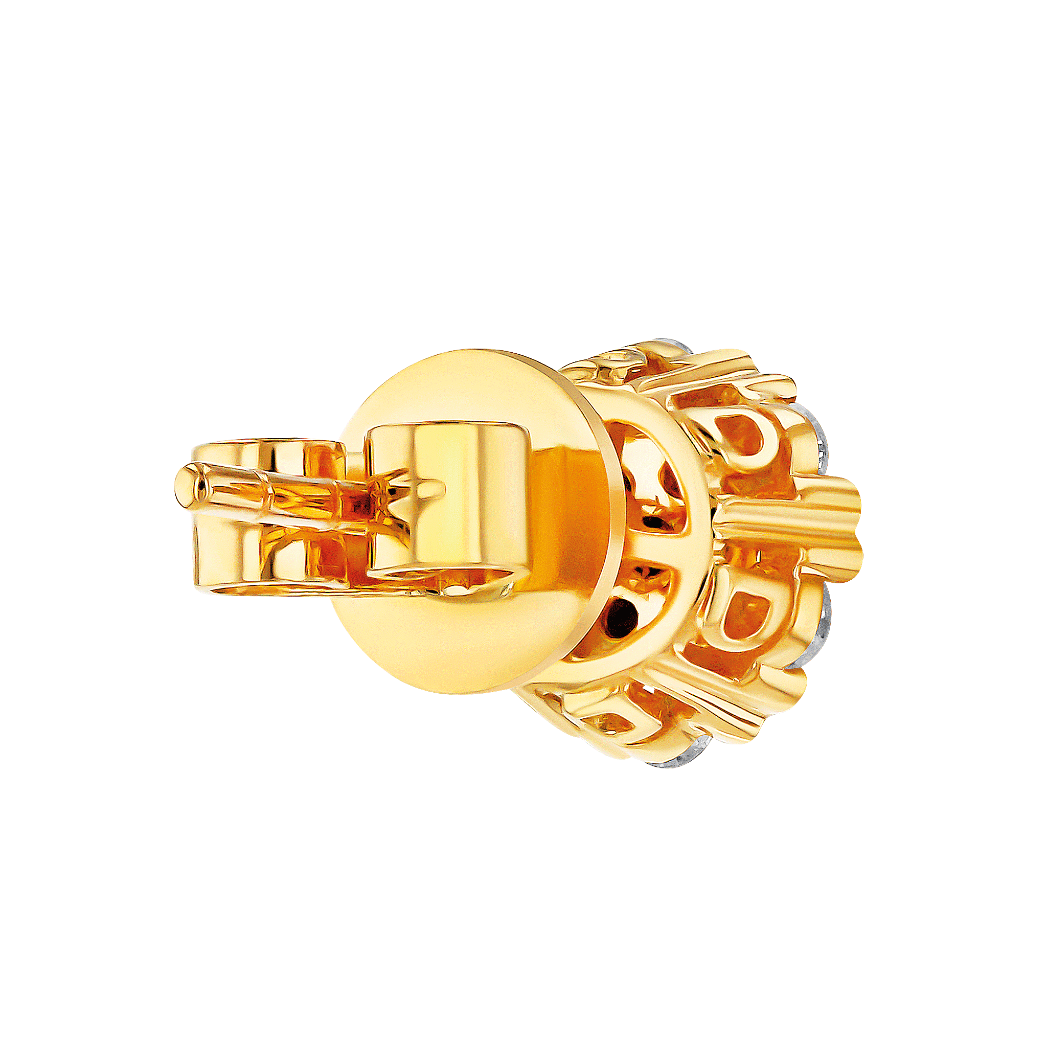 H2H  Earring  in 18K Yellow Gold Studded  with Diamonds