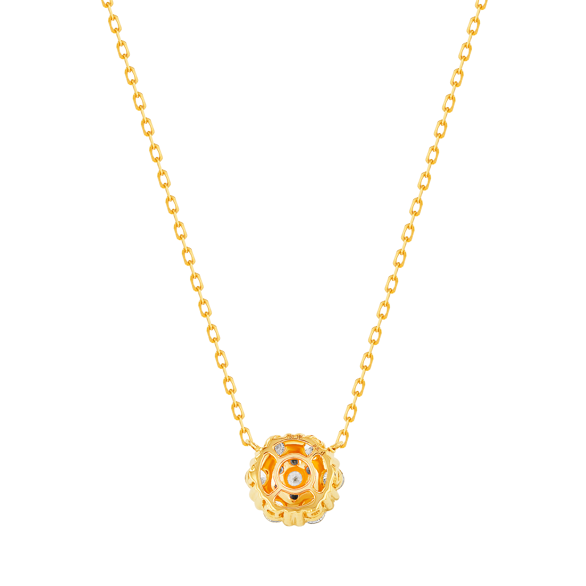H2H  Necklace in 18K Yellow Gold Studded  with   Diamonds