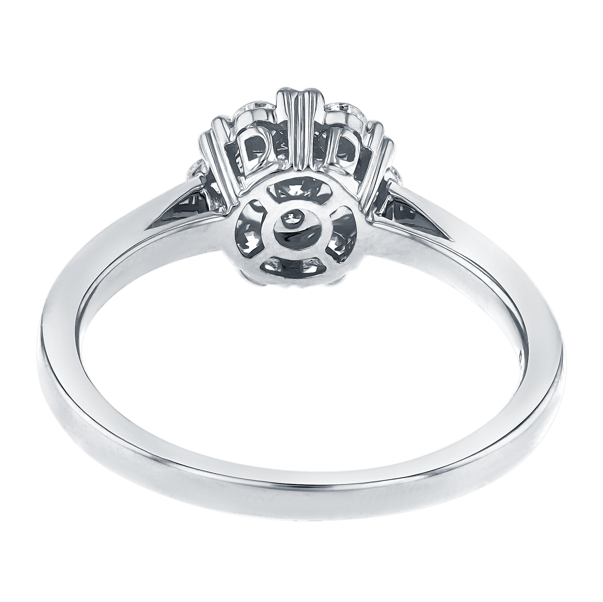 H2H  Ring in 18K White  Gold Studded  with  Diamonds