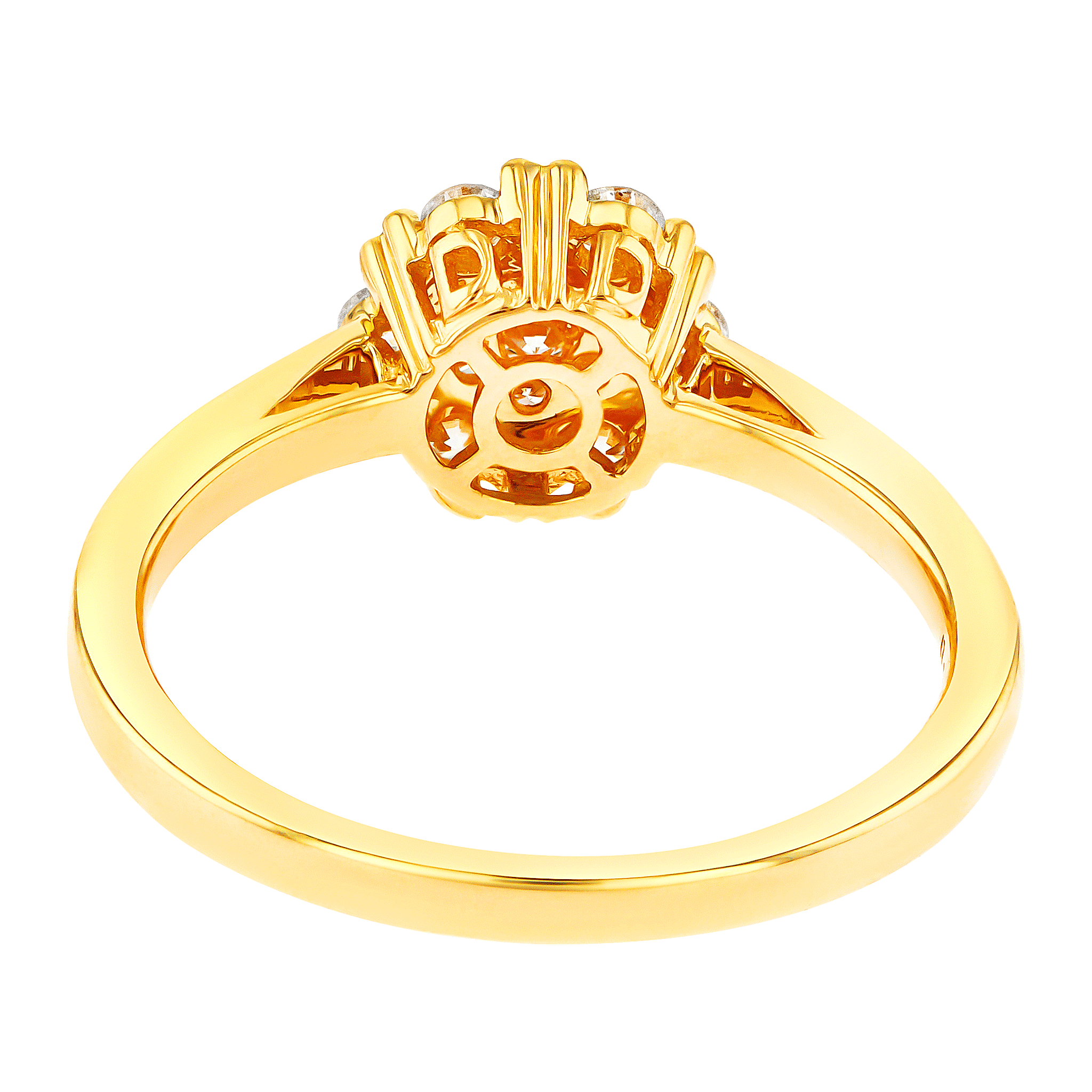H2H  Ring  in 18K Yellow Gold Studded  with  Diamonds
