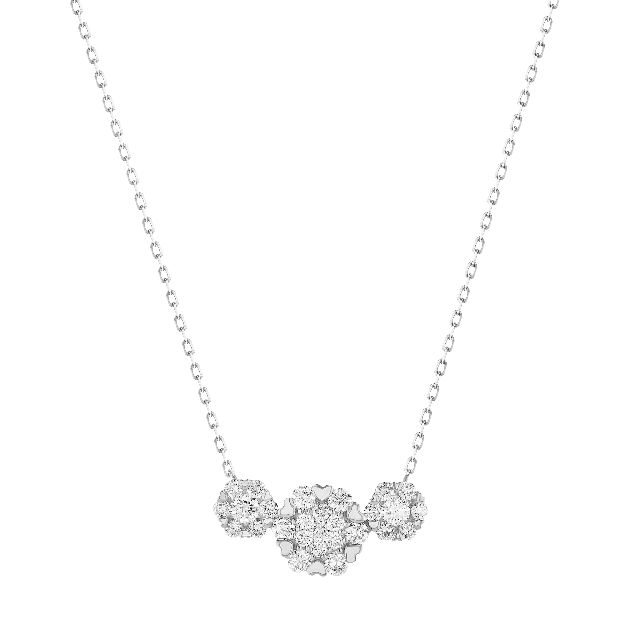 H2H Necklace in 18K White Gold  studded with diamonds