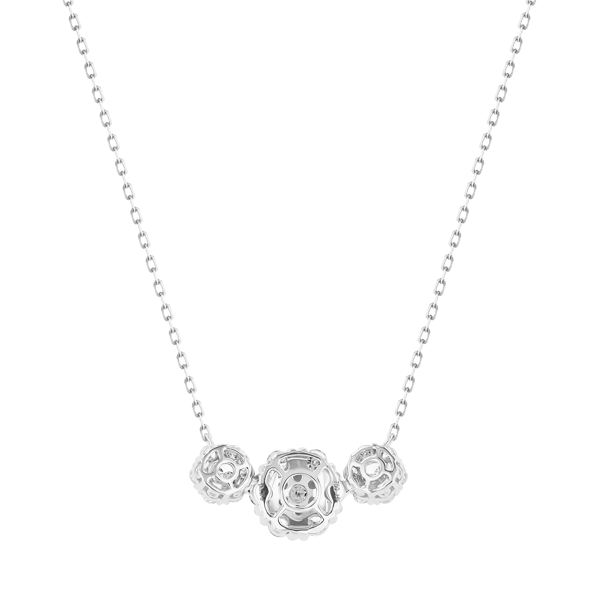H2H Necklace in 18K White Gold  studded with diamonds