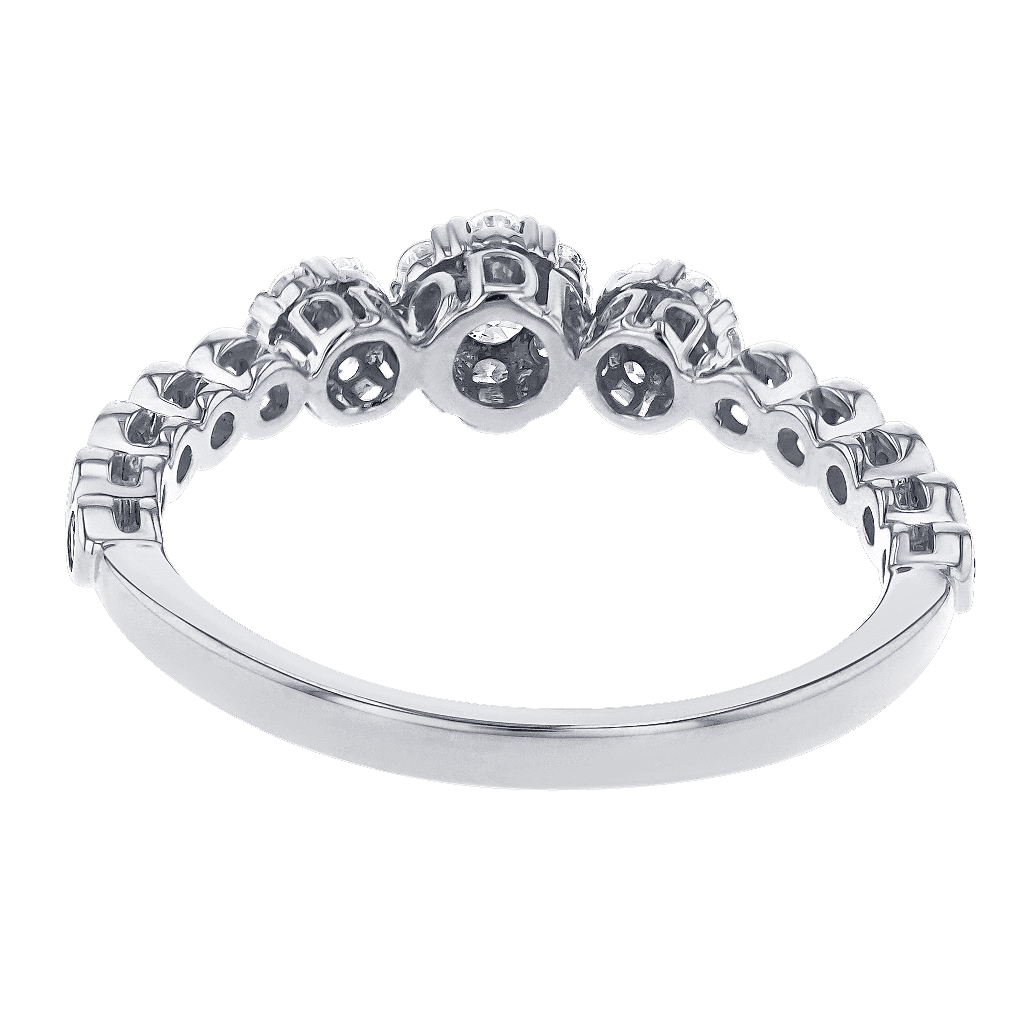H2H Ring in 18K White  Gold Studded with Diamonds