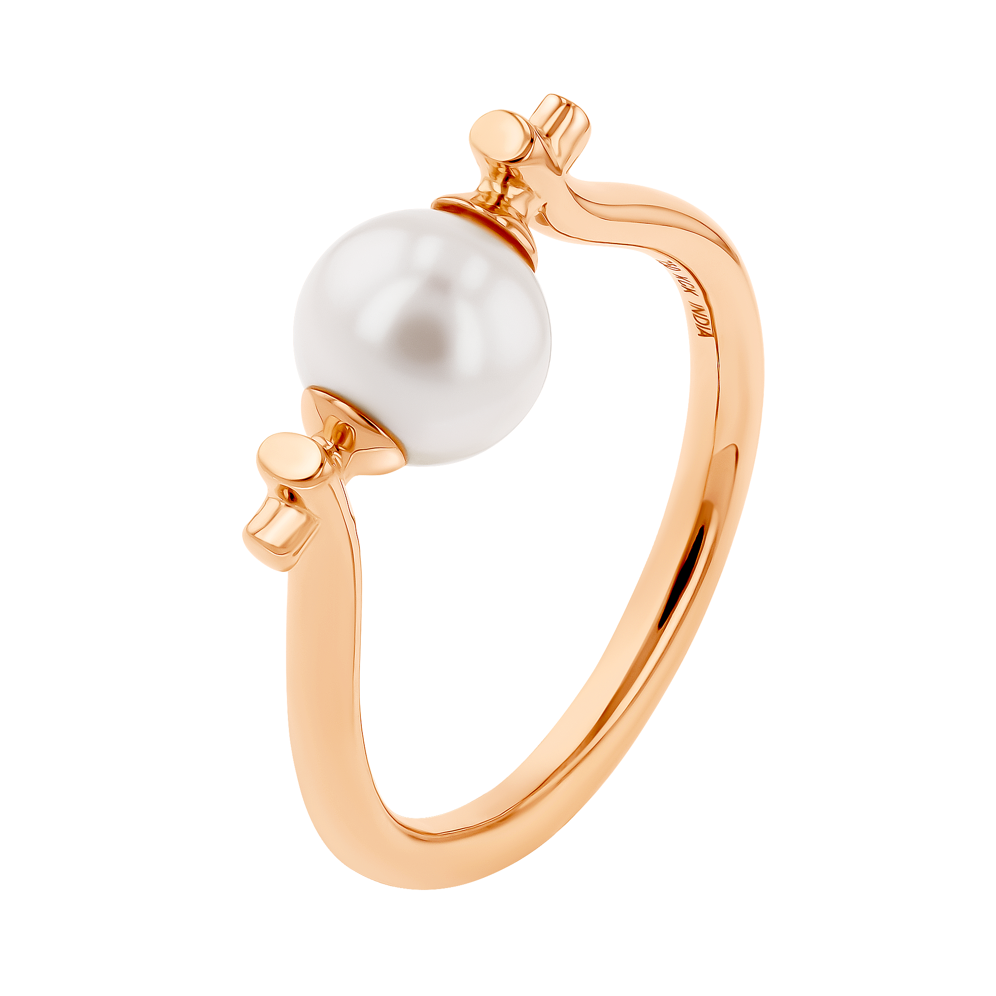 Kiku Glow Pearl Solitaire Ring in 18K Rose Gold