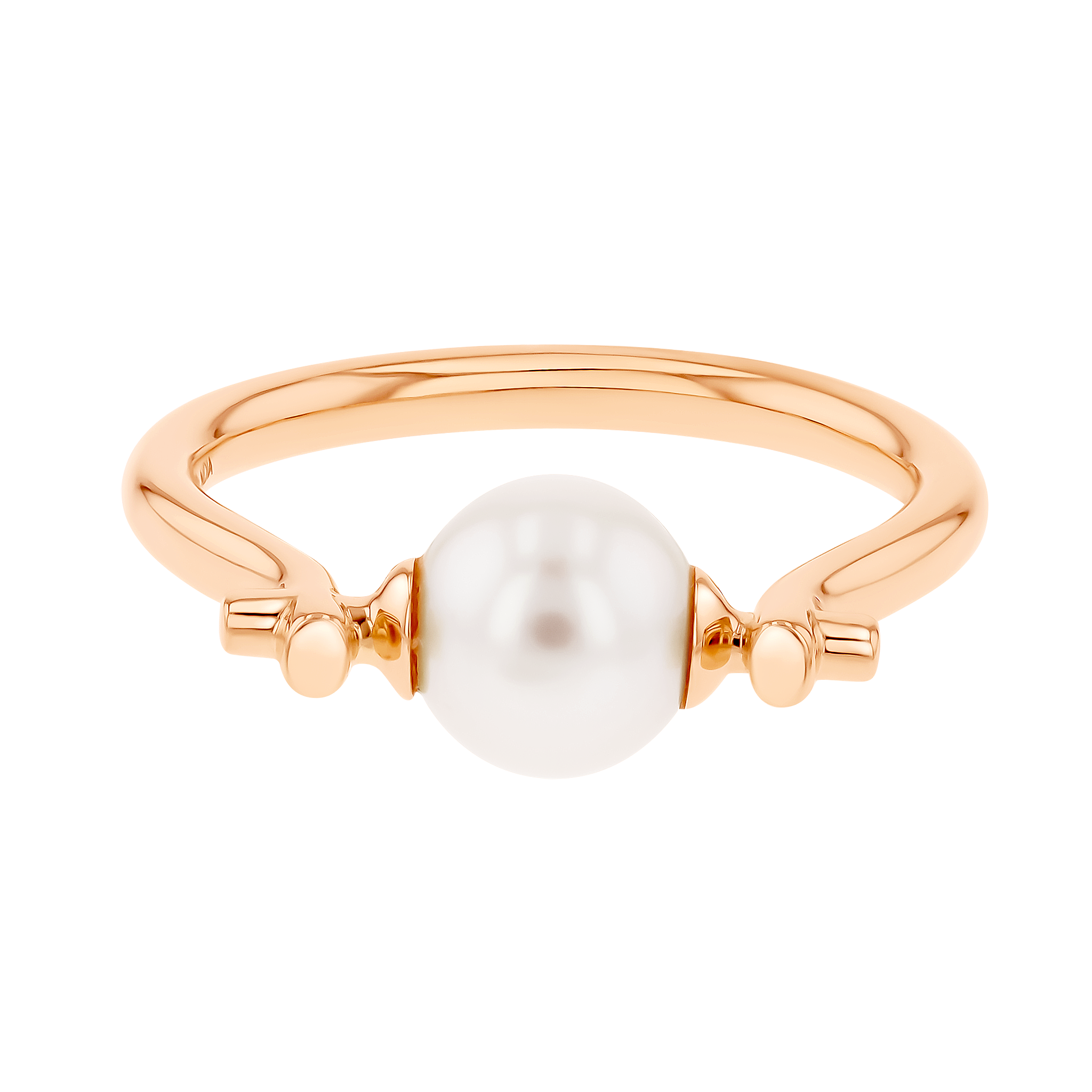Kiku Glow Pearl Solitaire Ring in 18K Rose Gold
