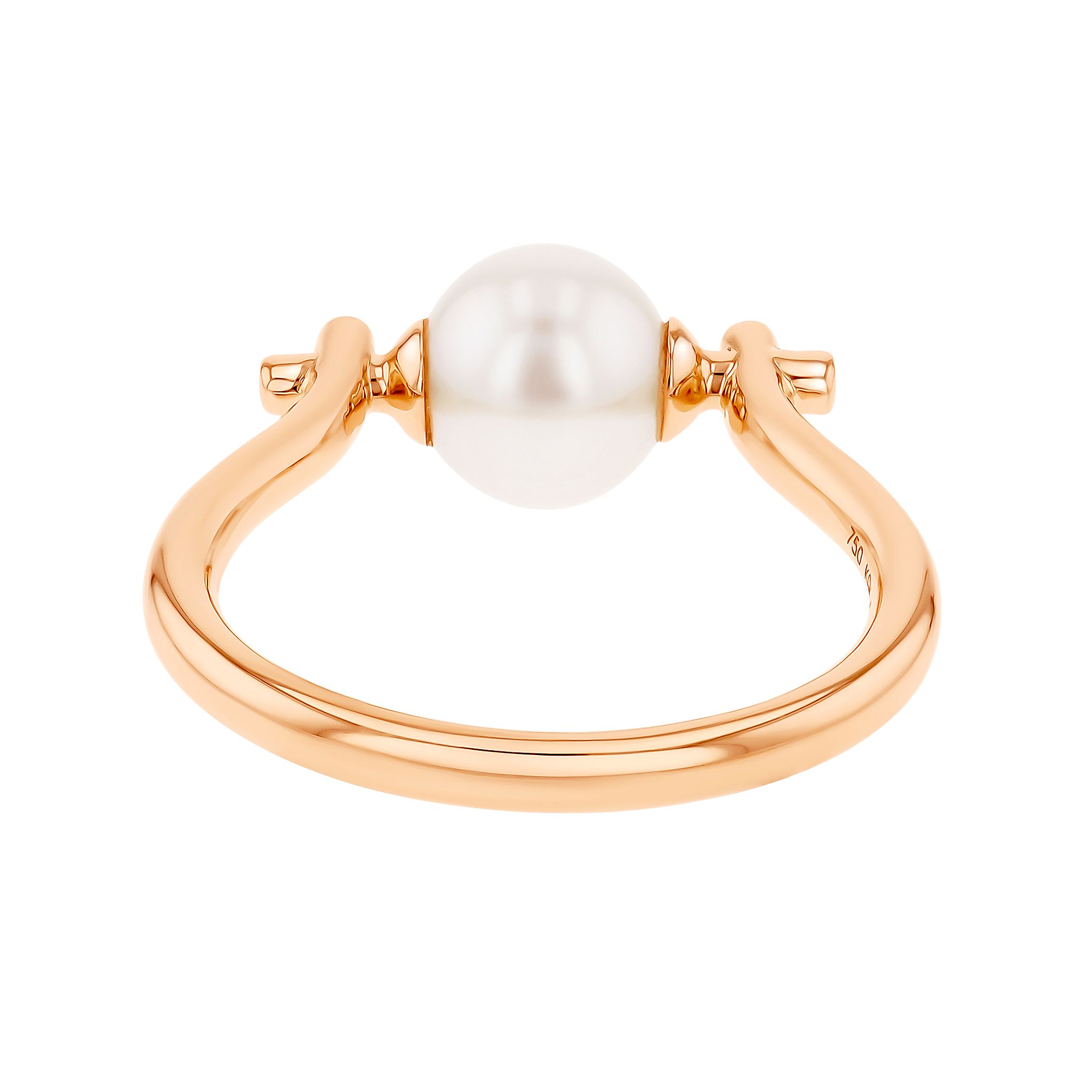 Kiku Glow Pearl Solitaire Ring in 18K Rose Gold