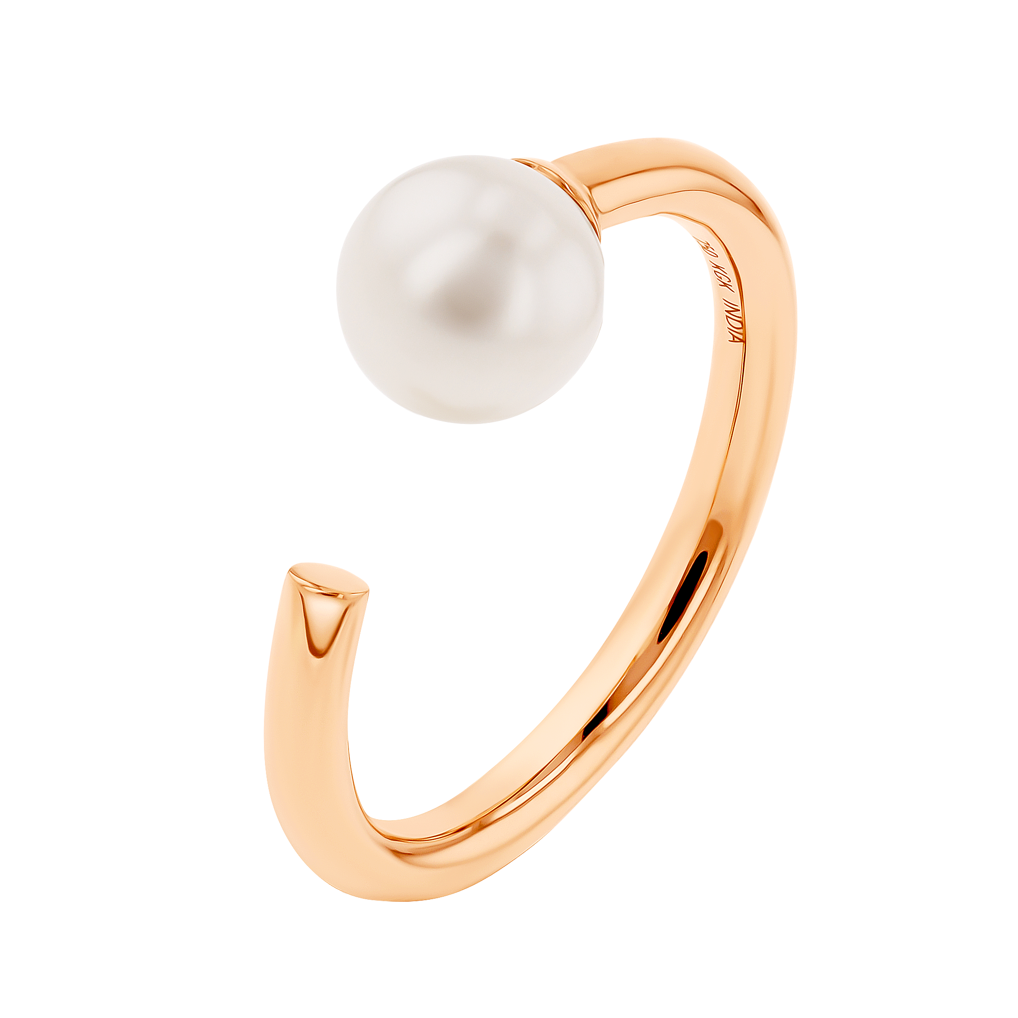 Kiku Glow Open Ring in 18K Rose Gold With a Freshwater Pearl