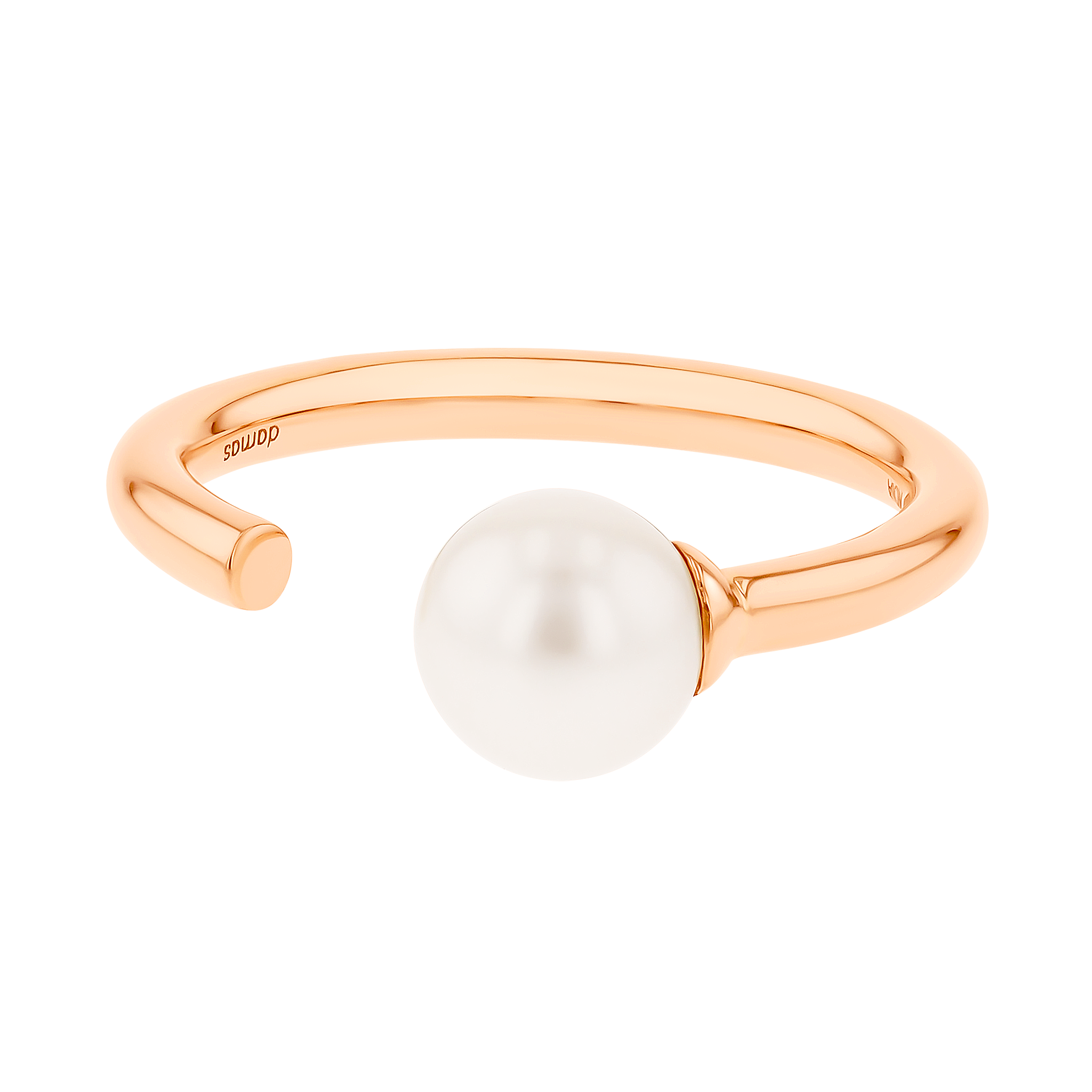 Kiku Glow Open Ring in 18K Rose Gold With a Freshwater Pearl
