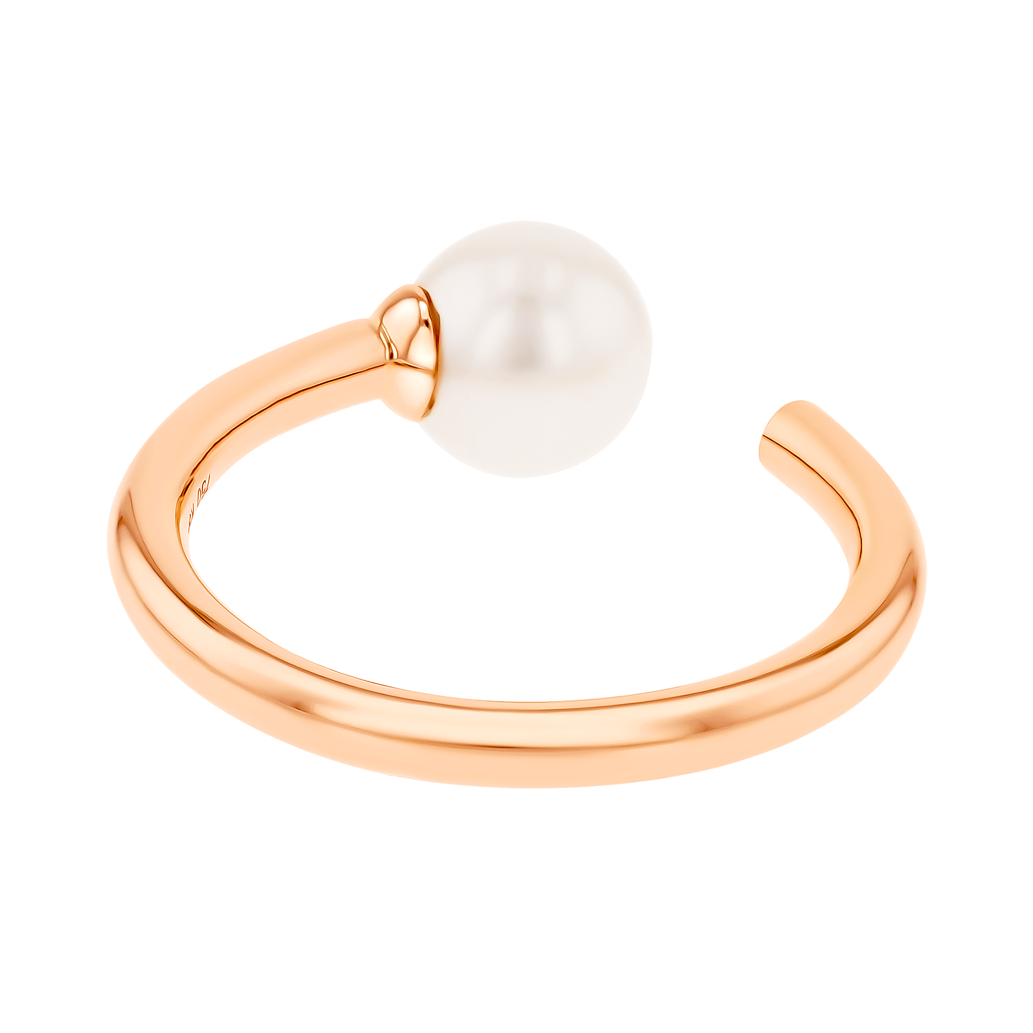 Kiku Glow Open Ring in 18K Rose Gold With a Freshwater Pearl