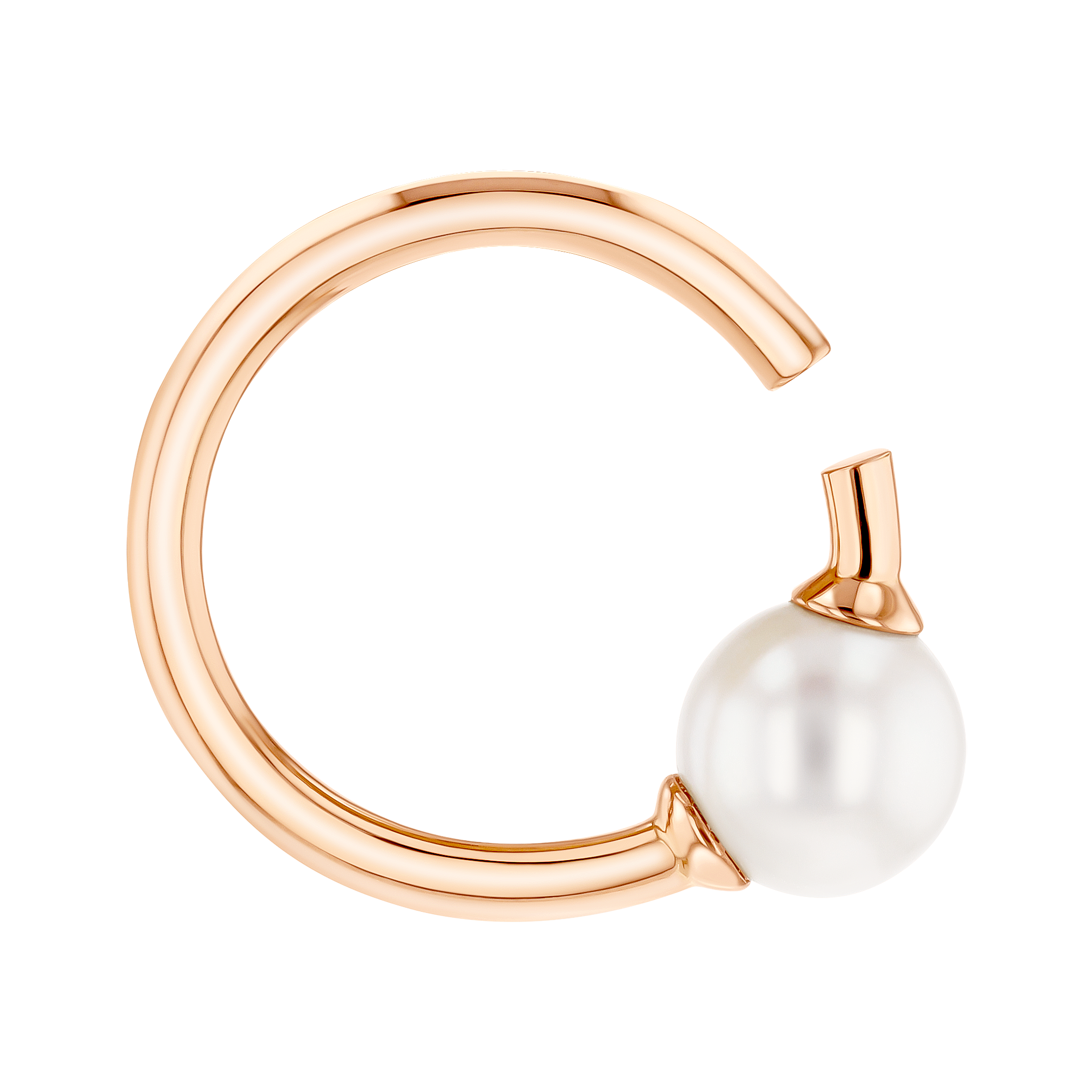 Kiku Glow Earrings in 18K Rose Gold With a Freshwater Pearl