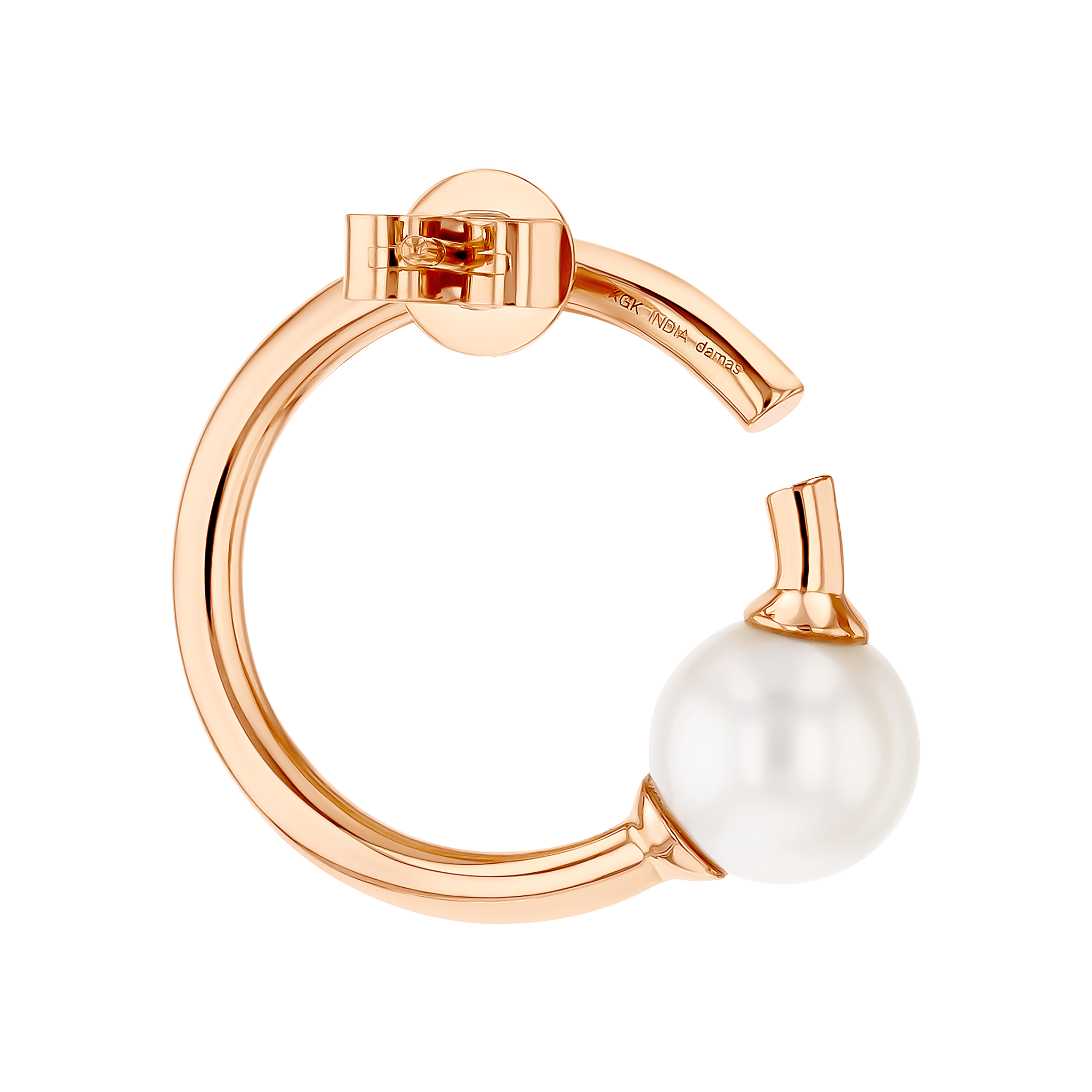 Kiku Glow Earrings in 18K Rose Gold With a Freshwater Pearl