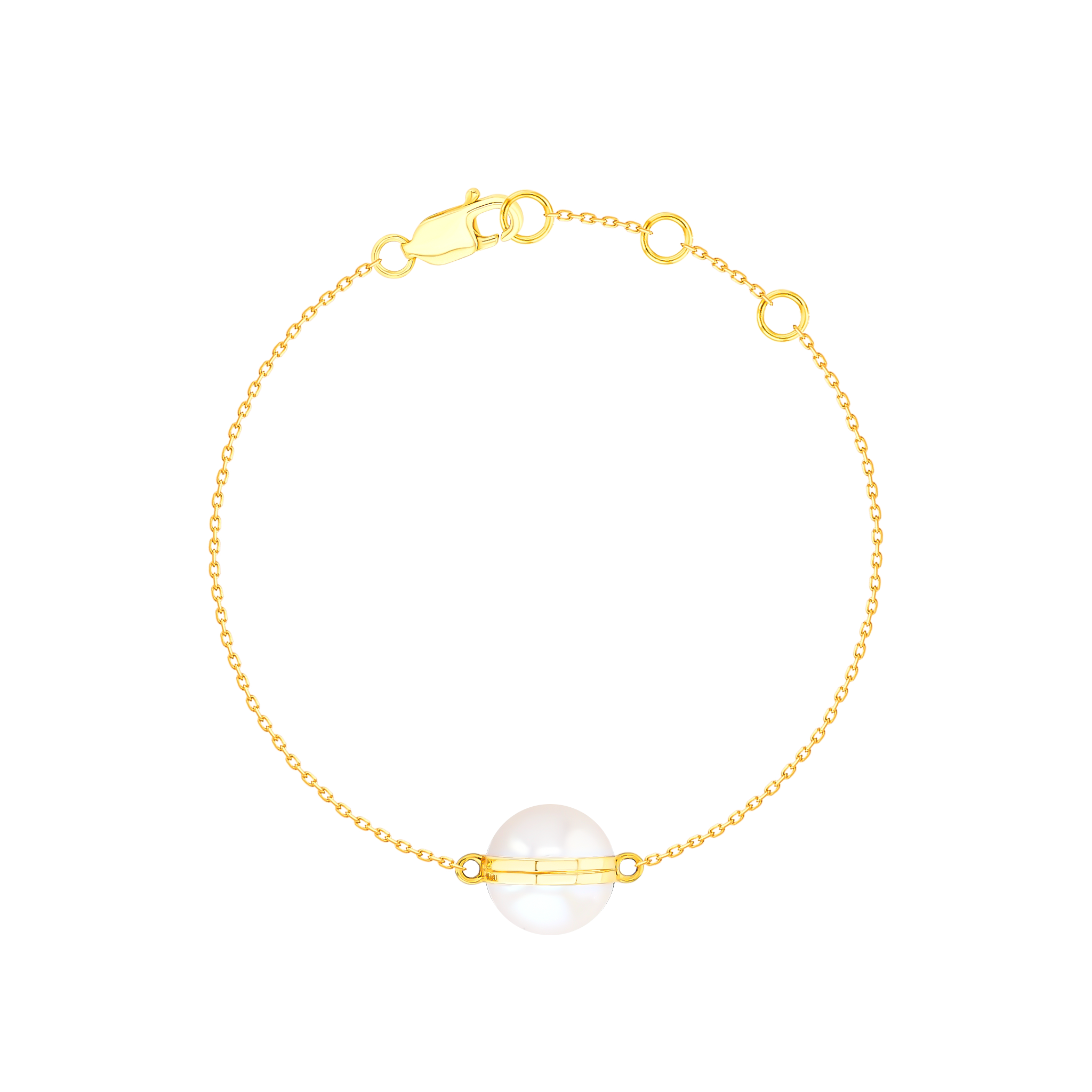 Kiku Glow Sphere Bracelet In 18K Yellow Gold With Freshwater Pearls
