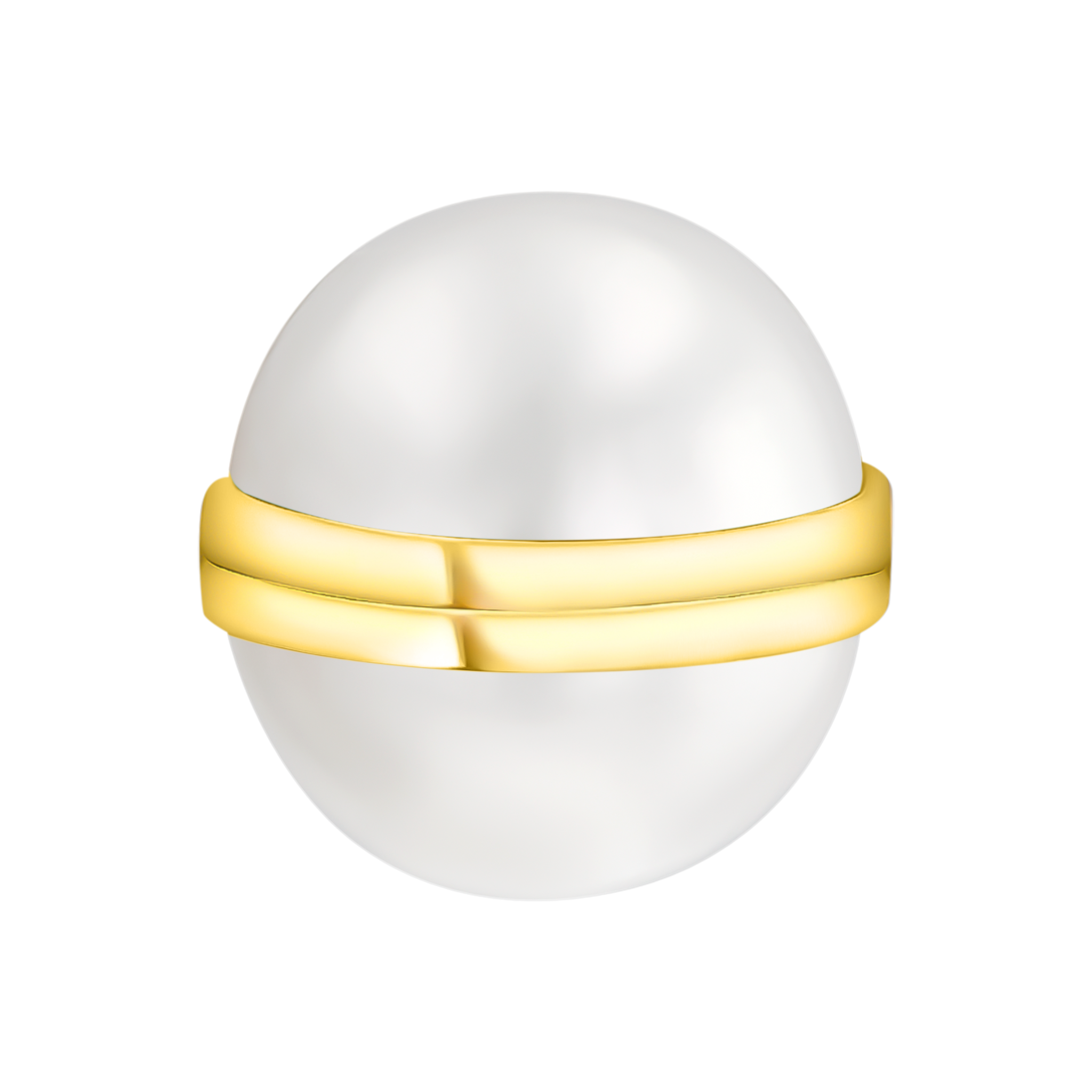 Kiku Glow Sphere Earrings In 18K Yellow Gold With Freshwater Pearls