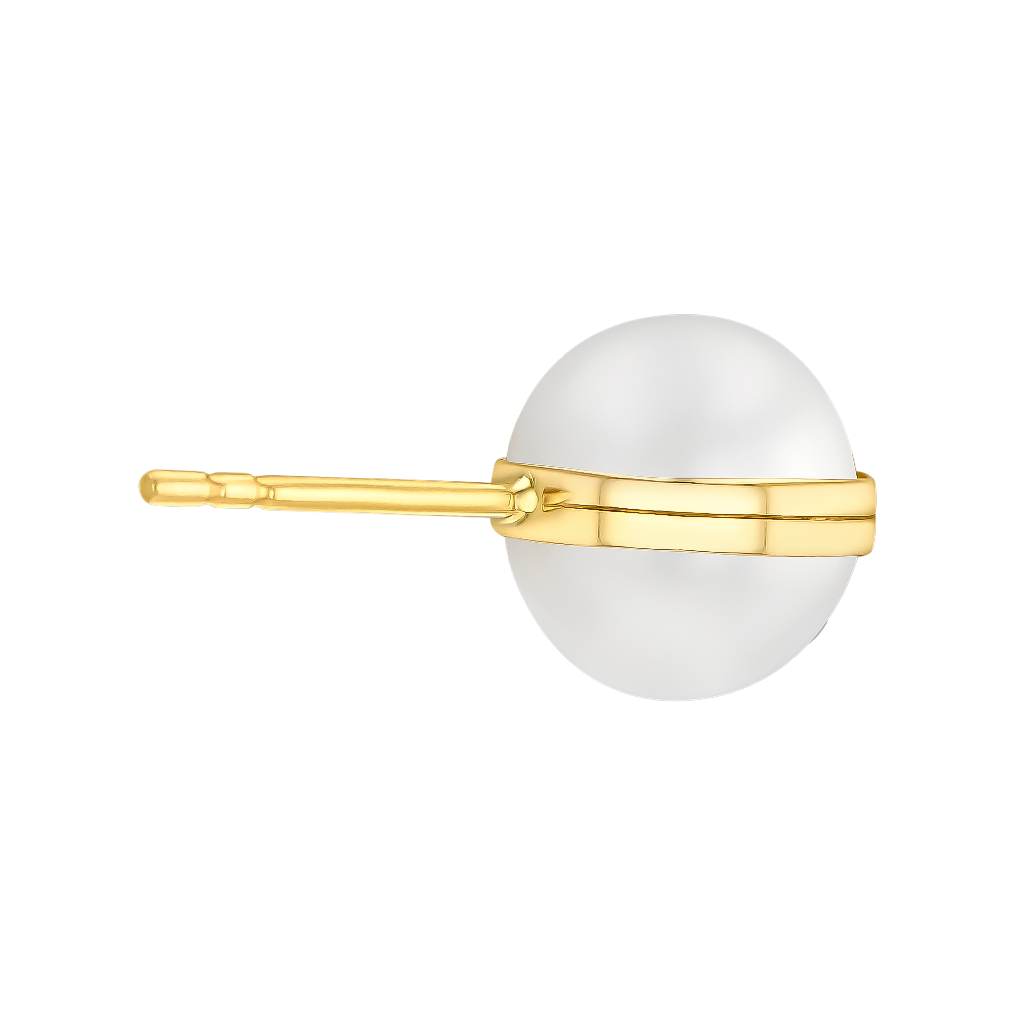 Kiku Glow Sphere Earrings In 18K Yellow Gold With Freshwater Pearls