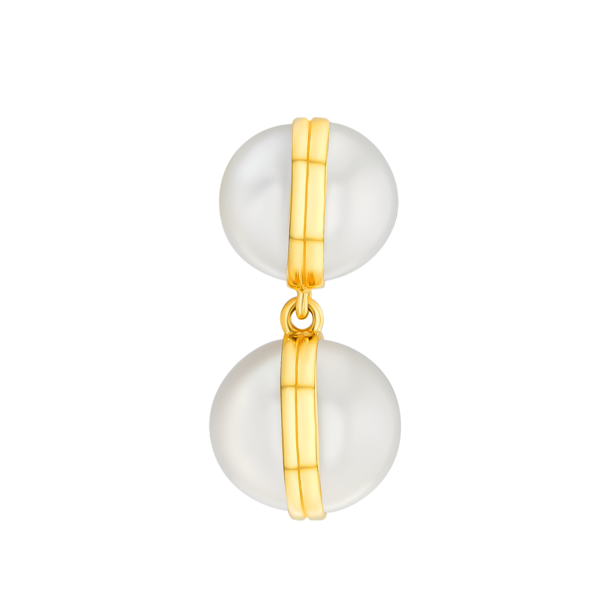 Kiku Glow Sphere Earrings In 18K Yellow Gold With Eight Freshwater Pearls