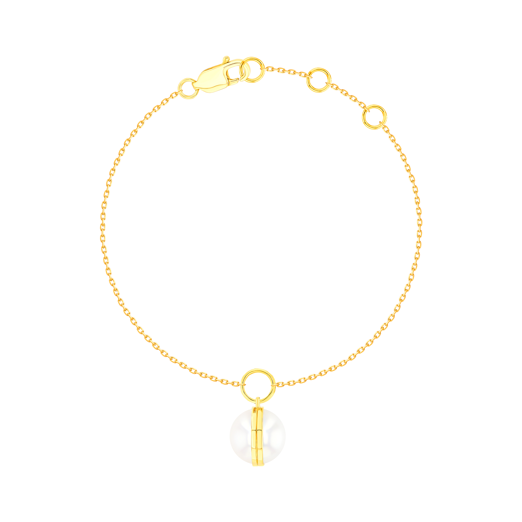 Kiku Glow Sphere Bracelet In 18K Yellow Gold With Freshwater Pearls