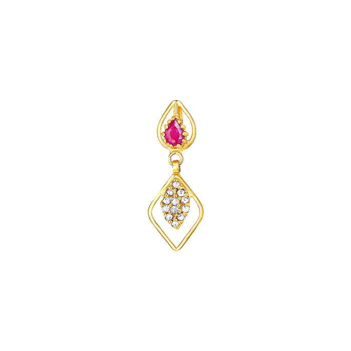Legacy Diamond & Ruby Necklace & Earring in 22K Gold
