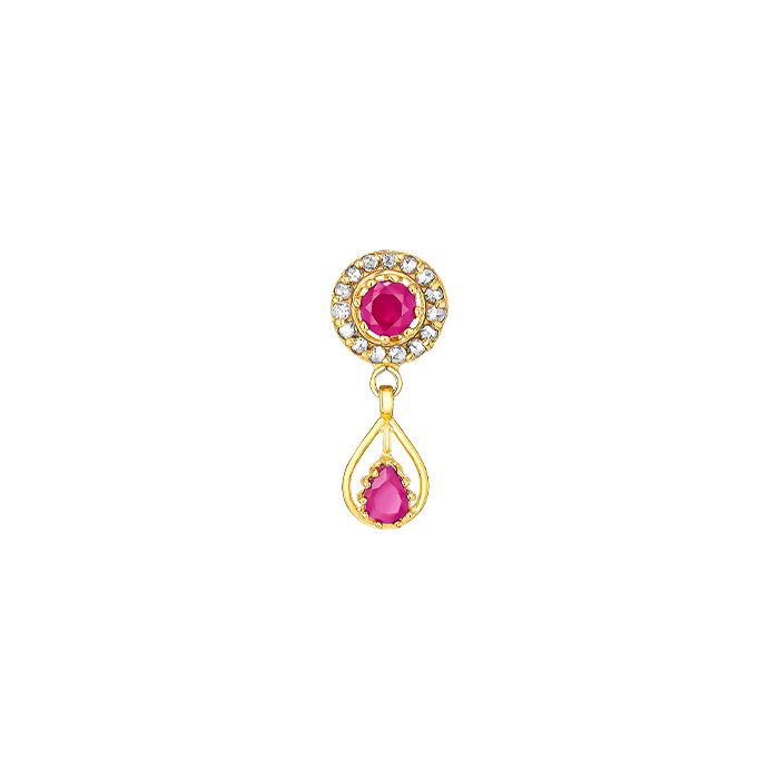 Legacy Diamond & Ruby Necklace & Earring in 22K Gold
